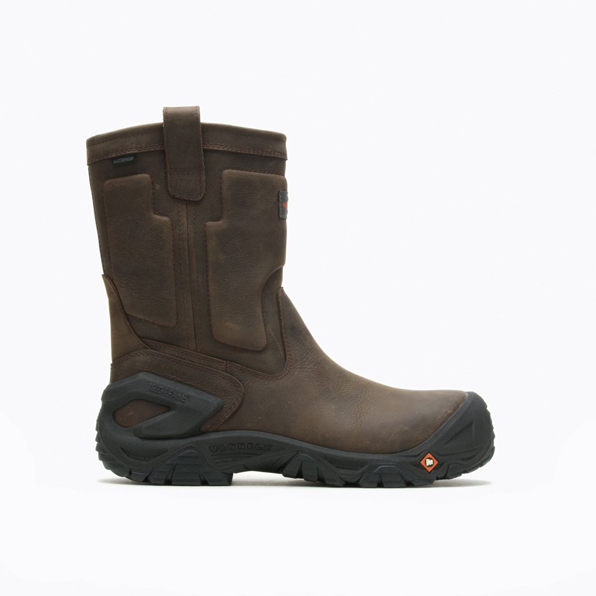Strongfield Leather Pull On Waterproof Comp Toe Work Boot Wide Width