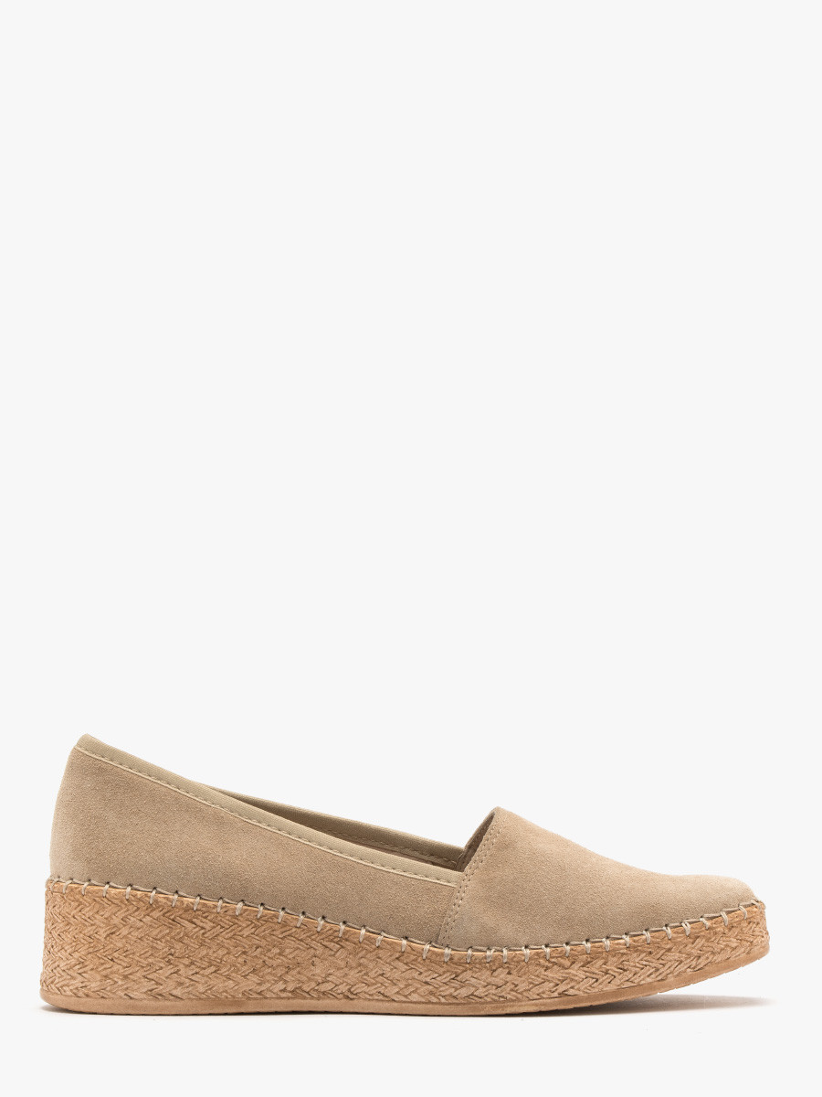 Piaskowe espadryle na platformie