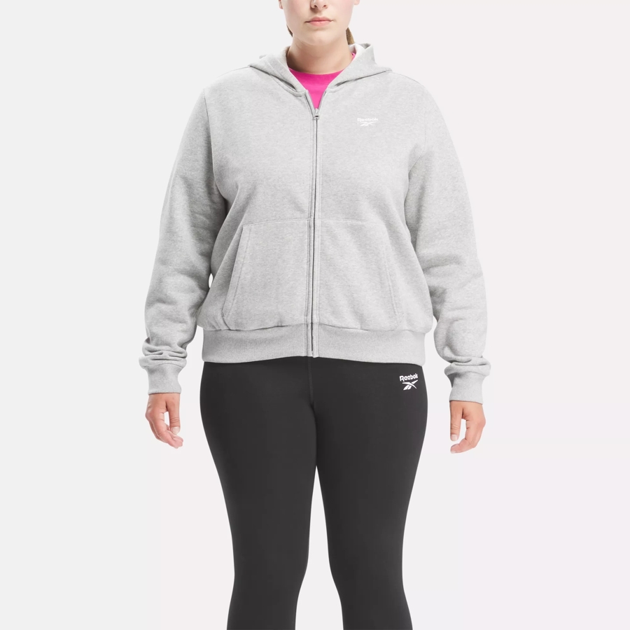 Reebok Identity Small Logo Fleece Full-Zip Sweatshirt (Plus Size)