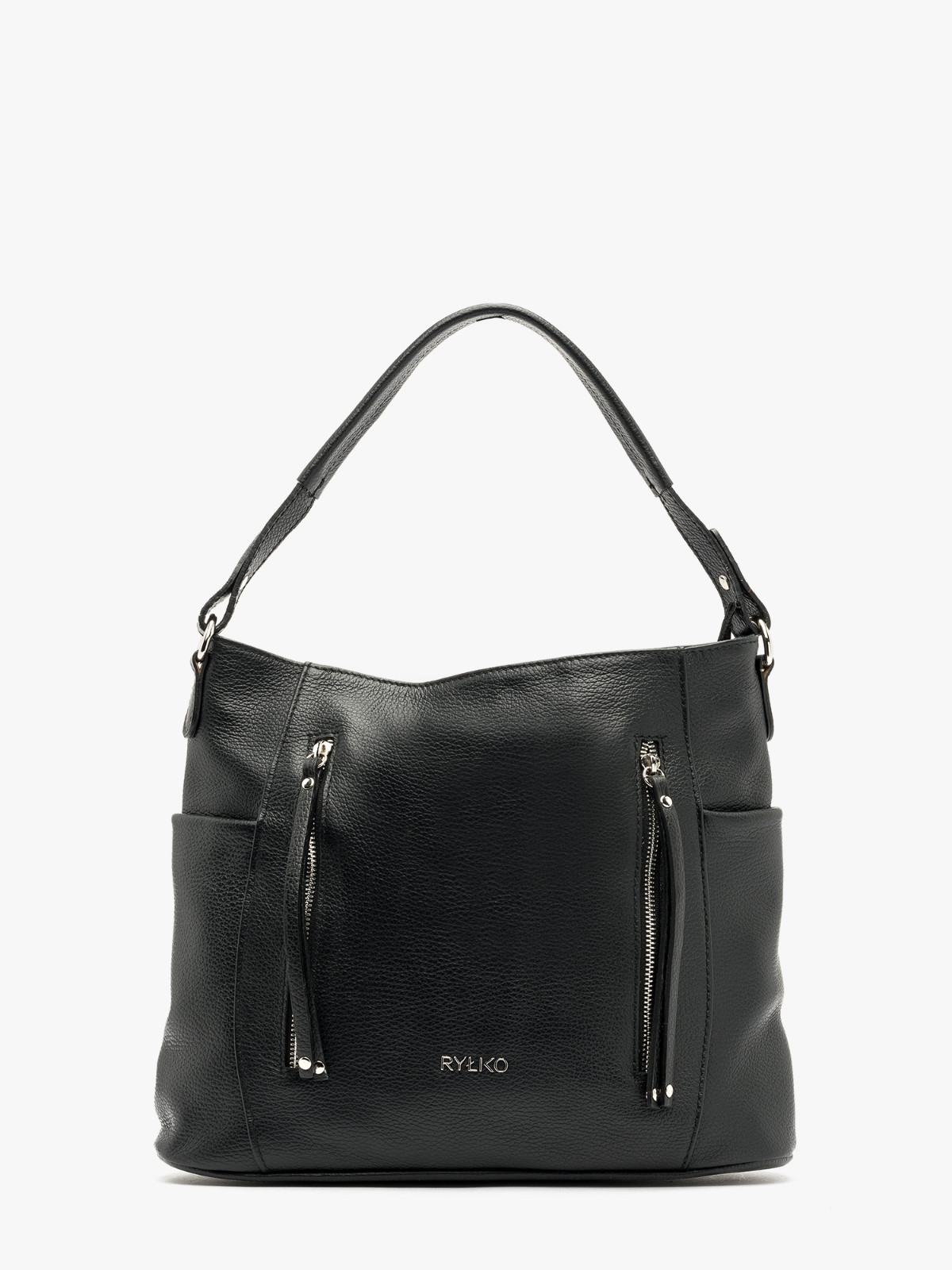 Czarna, duża torebka typu shopper