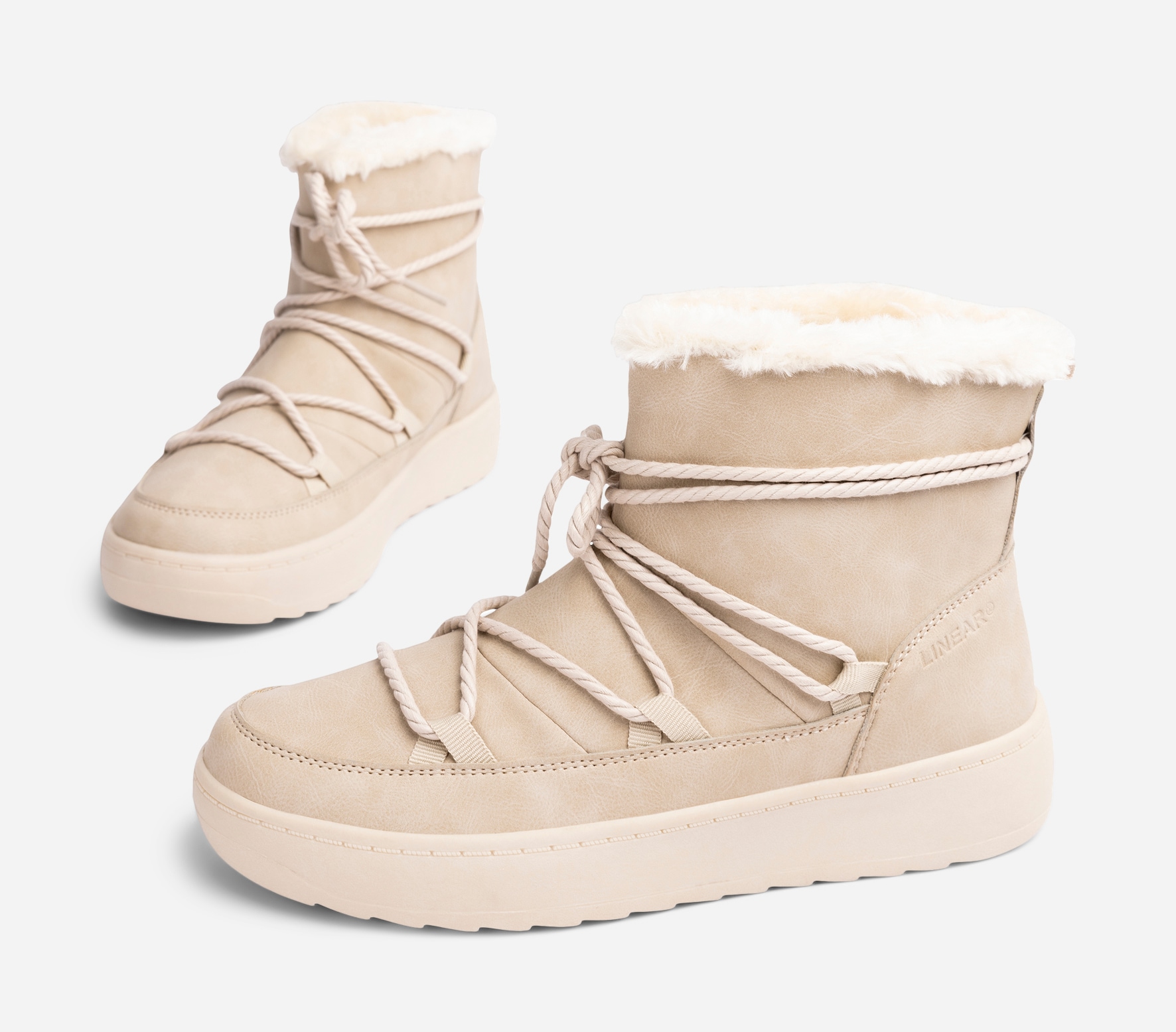 LINEAR, Varmfodrade boots med snörning