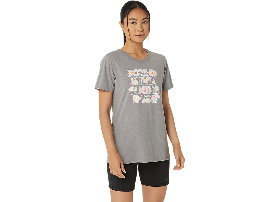 ASICS WOMEN'S HIBISCUS SLOGAN CREW