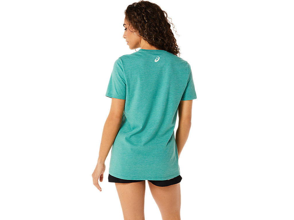 WOMEN'S ASICS STRIPES V-NECK