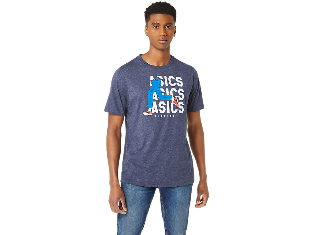 UNISEX ASICS BLUE JEAN MILE CREW TEE