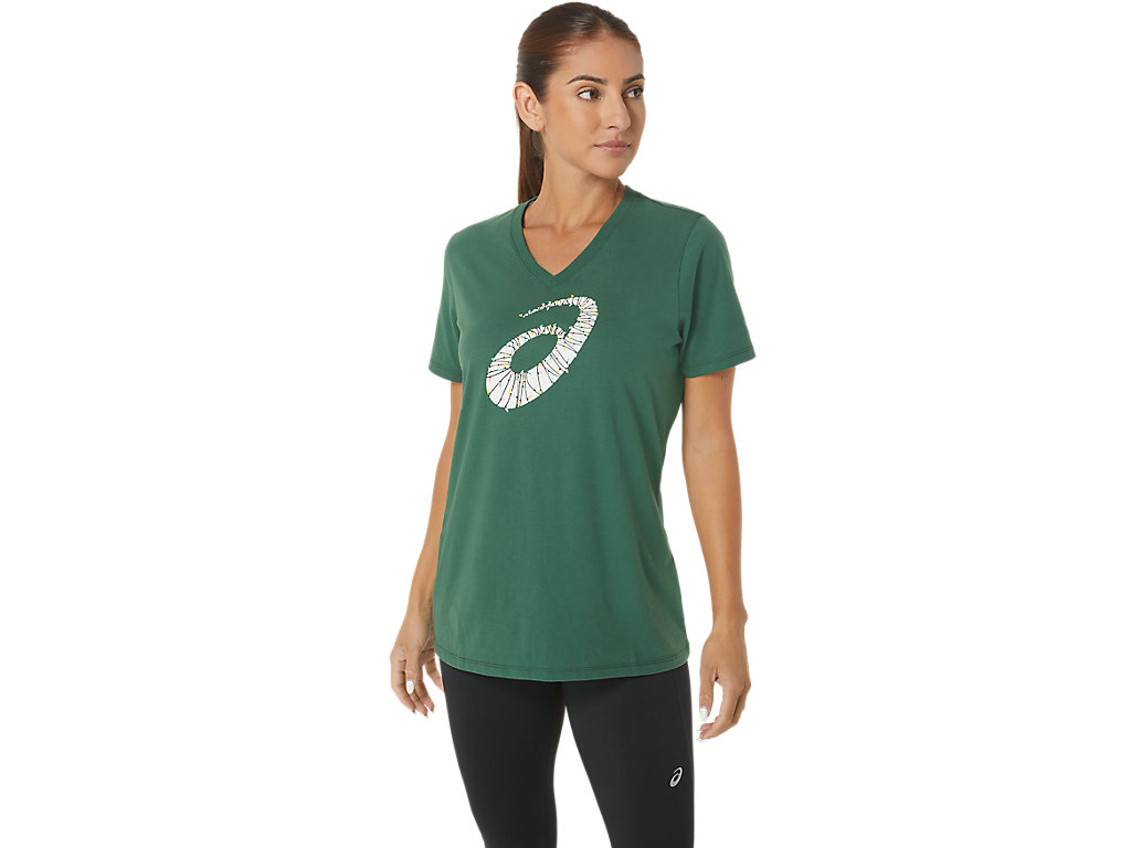 WOMEN'S ASICS HOLIDAY LIGHTS LOGO V-NECK