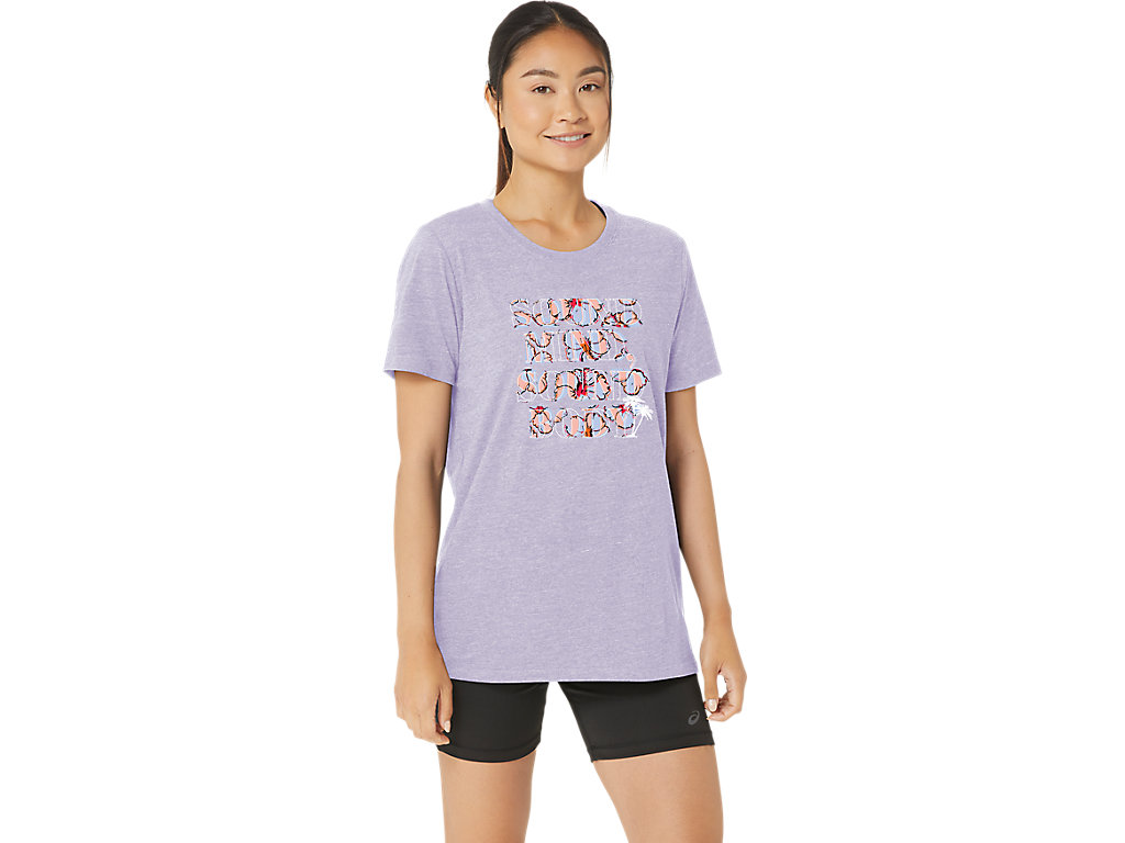ASICS WOMEN'S HIBISCUS SLOGAN CREW