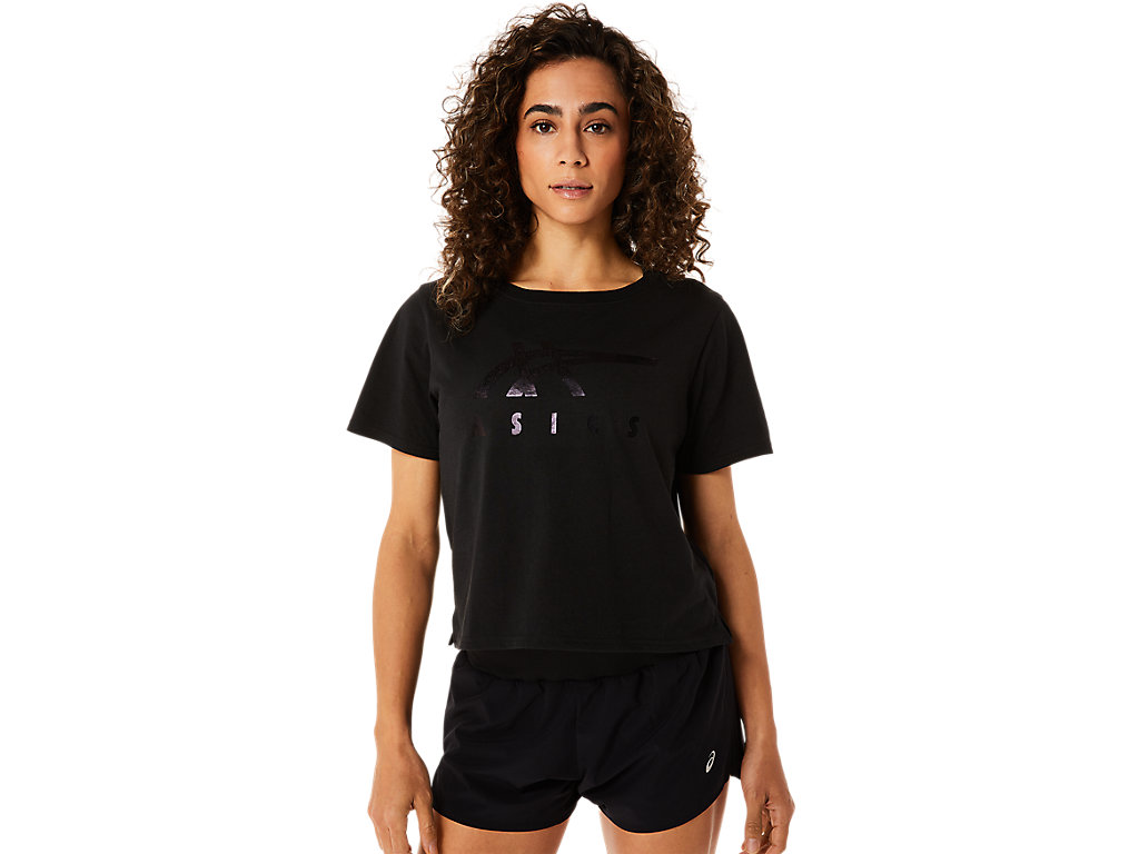 WOMEN'S ASICS STRIPES SHORT SLEEVE BOXY TEE
