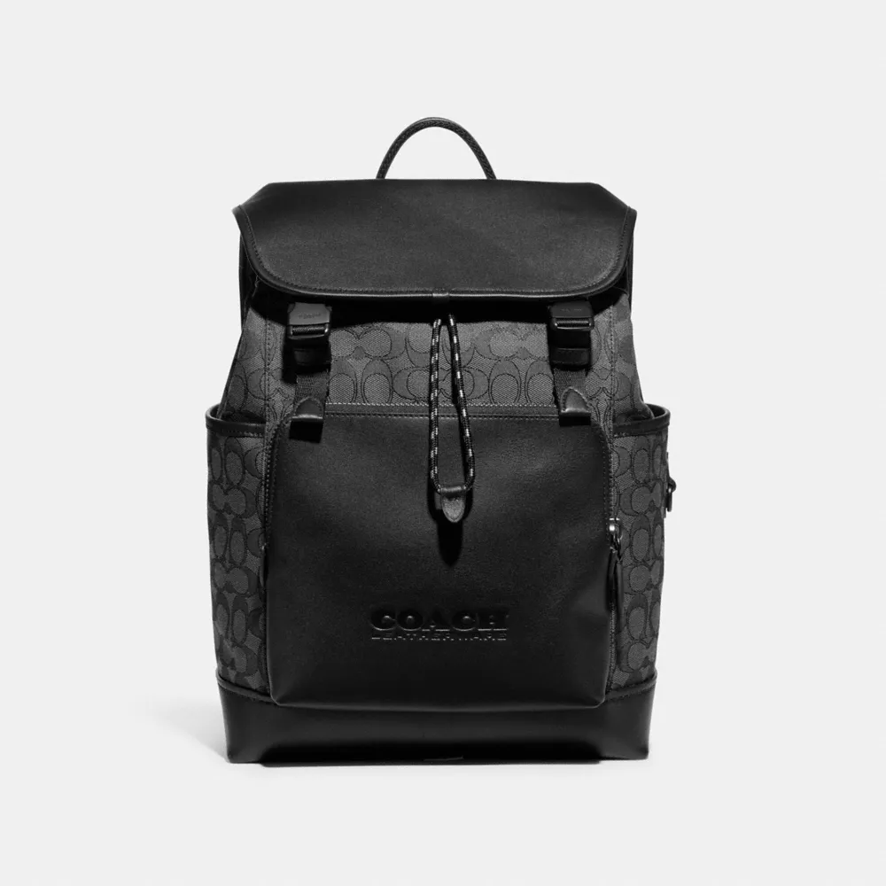 League Flap Backpack In Signature Jacquard