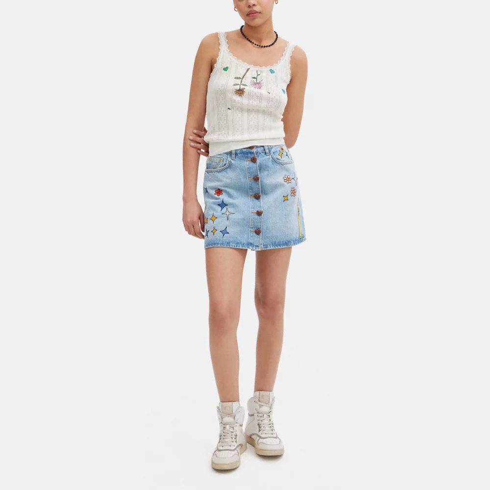 Coach X Observed By Us High Waist Denim Skirt