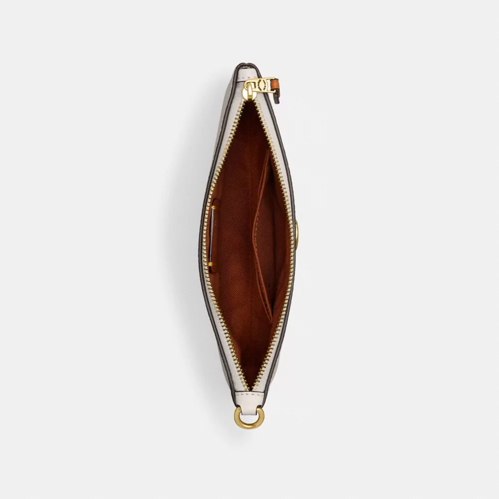 Disney X Coach Small Wristlet In Regenerative Leather With Mickey Mouse