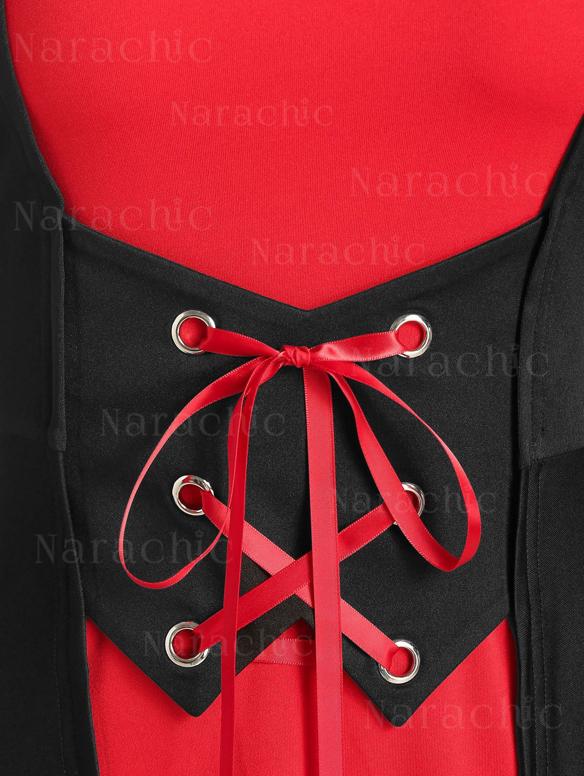 Halloween Midi Tie-Up Contrast Cape Long Sleeve Dress