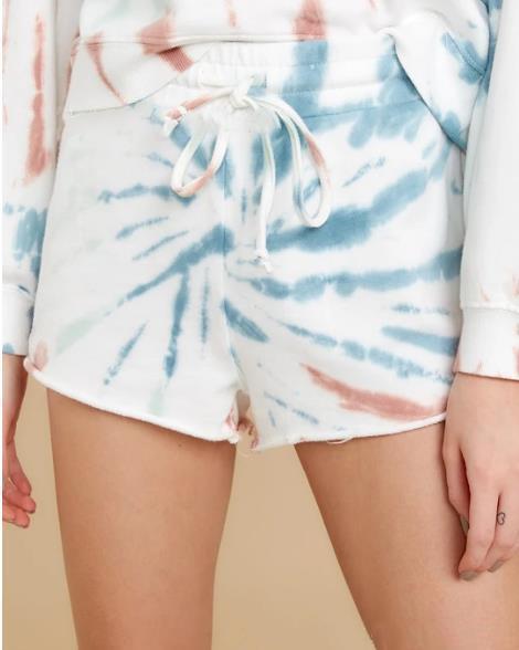 Classic Tie Dye Drawstring Lounge Jogger Shorts Set