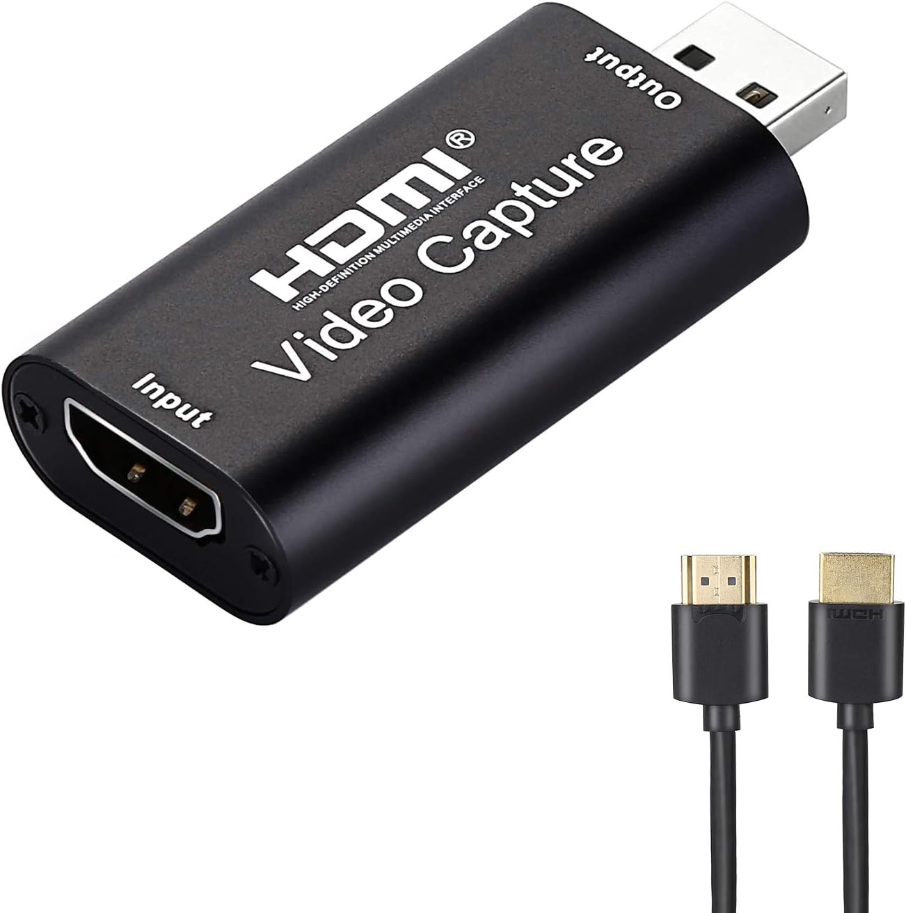 MYPIN Audio Video Game Capture Card HDMI to USB 2.0 1080p Video Recorder Live Streaming for Gaming, Streaming, Teaching, Video Conference Compact HDMI Video Capture Device