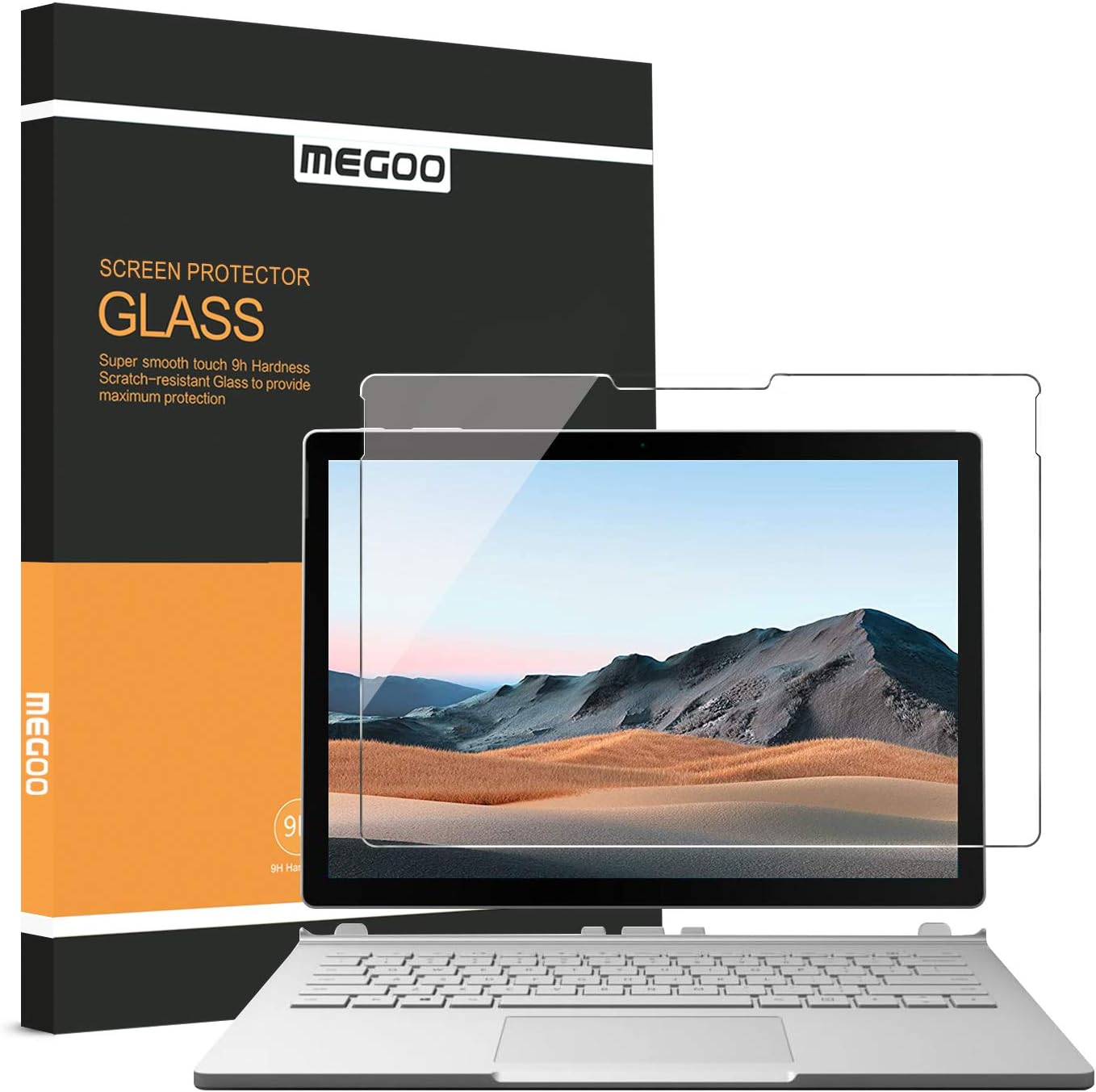 Megoo Surface Book 3 13.5-inch Screen Protector,Tempered Glass/Easy installation/Scratch Resistant/Smooth Touching, Also Compatible for Microsoft Surface Book 1/2