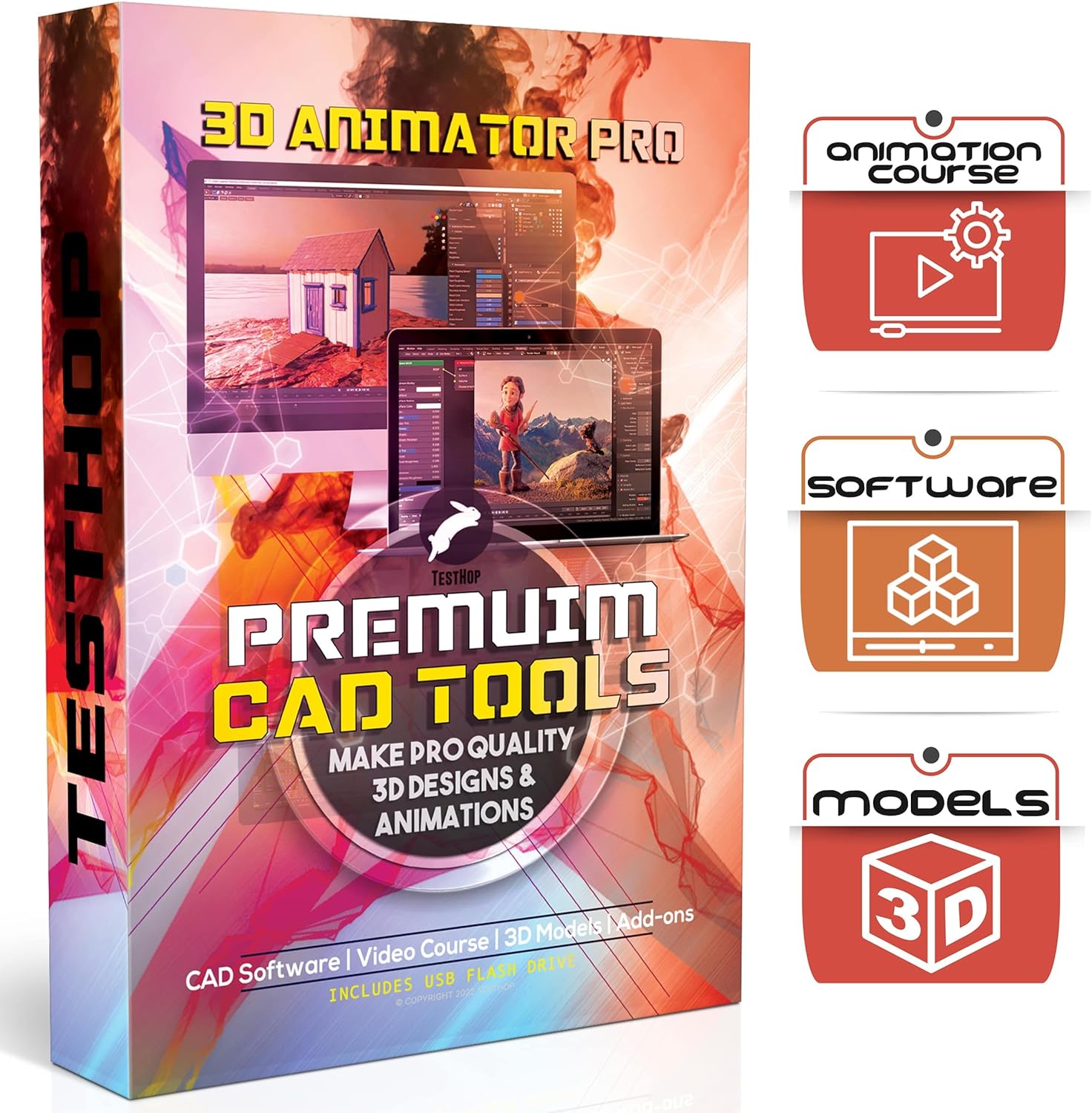 3D CAD Software for Design, Animation, Render, Viewer in Blender with Beginner Course, Models, Pro Addons for Windows PC and Mac 2022