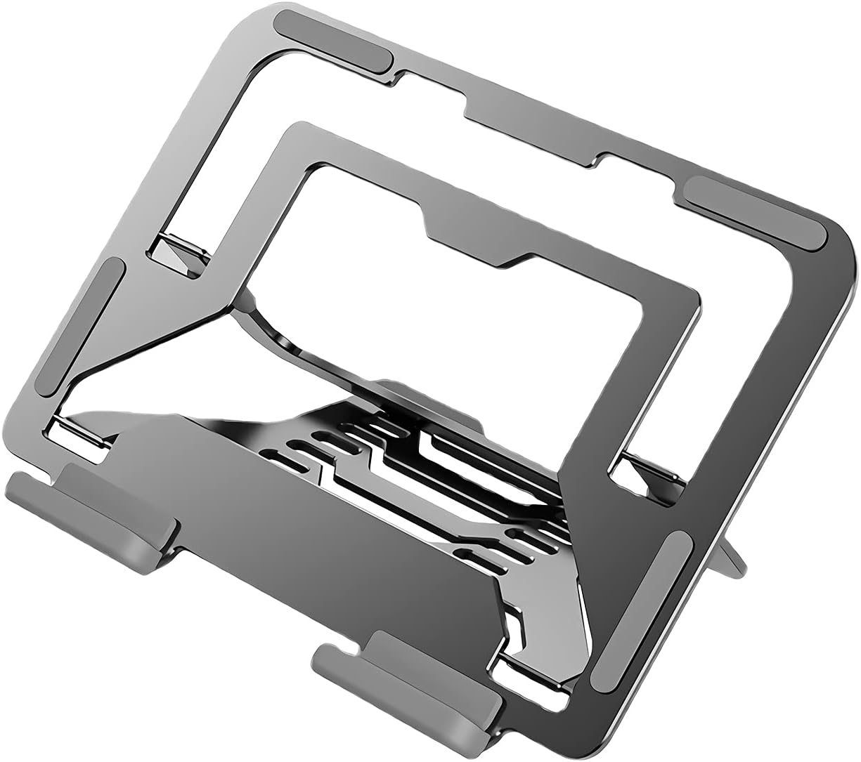 Tablet Stand Holder Adjustable, KOAOR ipad Stand Not Shake，Folding and Portable Desktop Stand Aluminum Holder Dock Compatible with Tablet Such as iPad 7.9 -13inch or More - Dark Gray