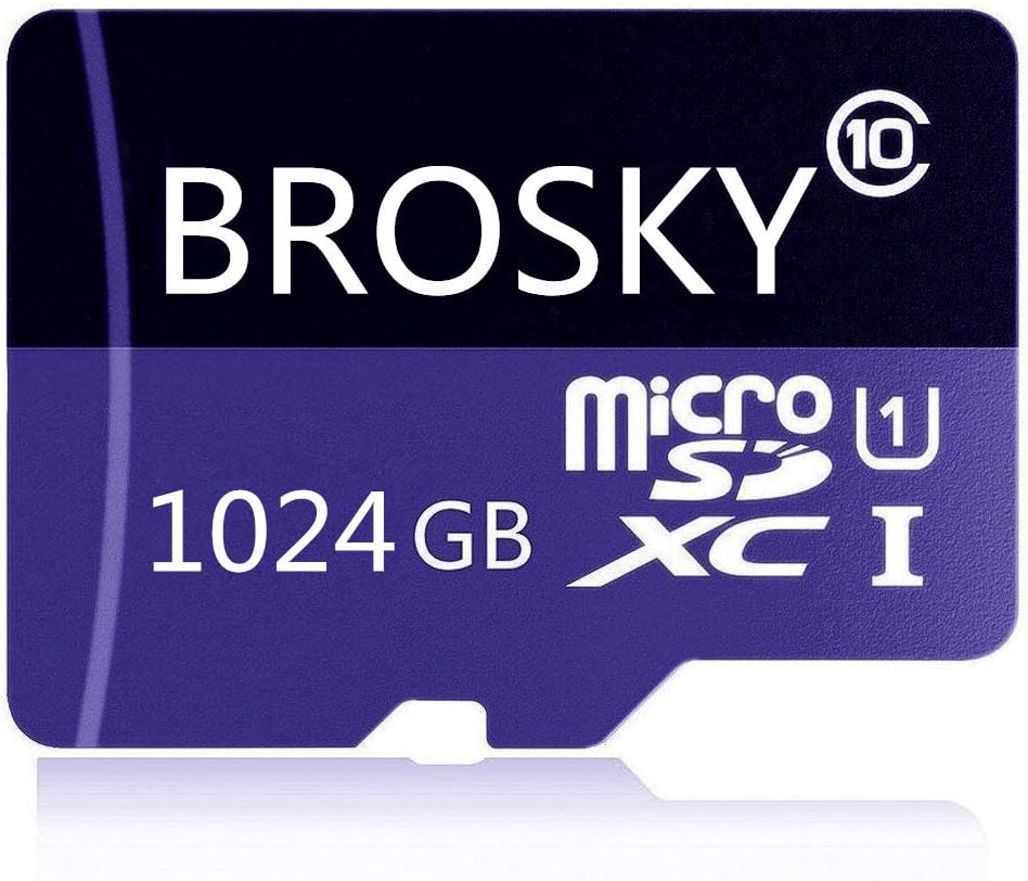 BROSKY Micro SD Card 1024GB High Speed Class 10 1TB Memory SDXC Card with SD Adapter for Android Smartphones