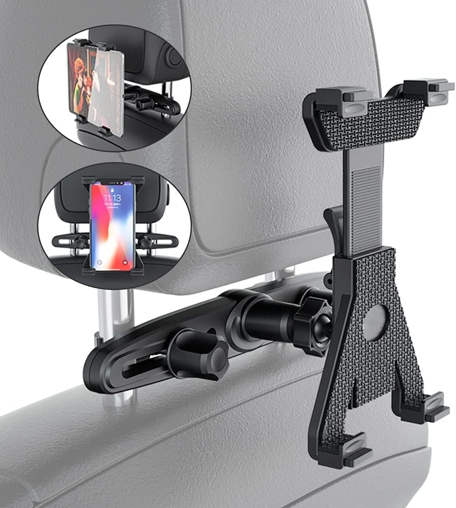 Tablet Holder for Car Back seat Headrest Mount Cradle Adjustable Stand 360° Rotation Compatible with iPad Air iPad Mini Samsung Huawei and All 7