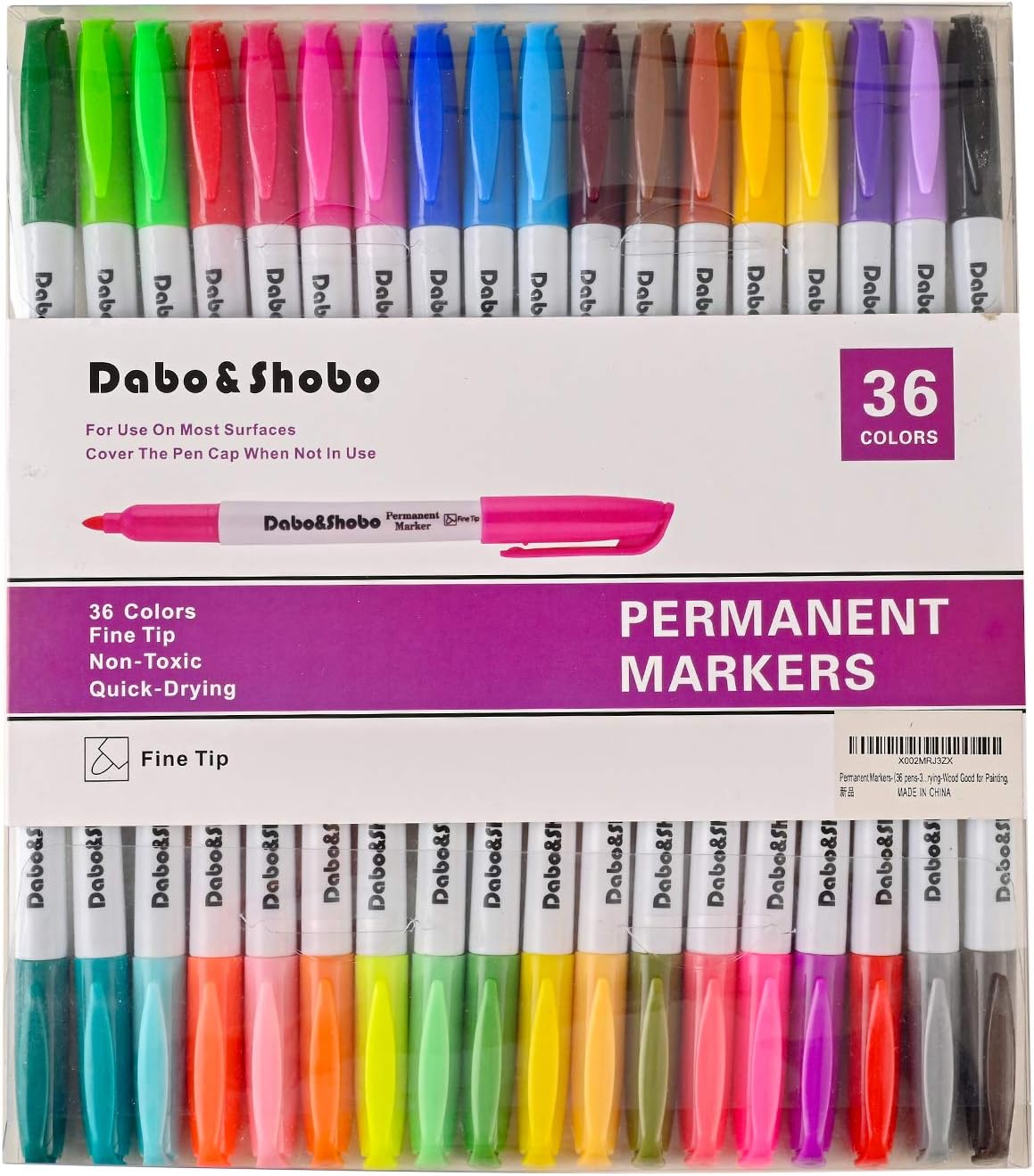 Dabo & Shobo Marking Pen 36 Thread Set, Fine Nib Marking, Multi Color, Fast Drying, Suitable For Classroom Office Meeting