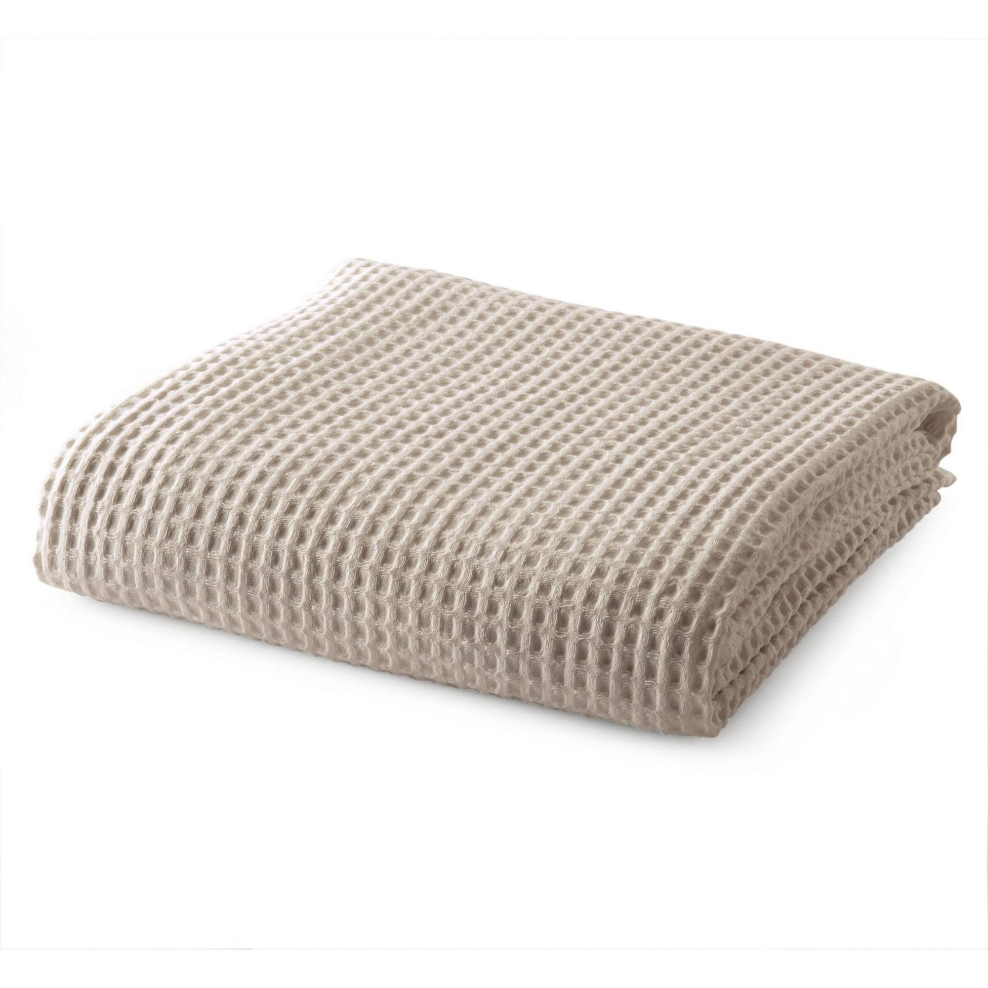 Great Bay Home 100% Cotton Waffle Weave Blanket King Taupe