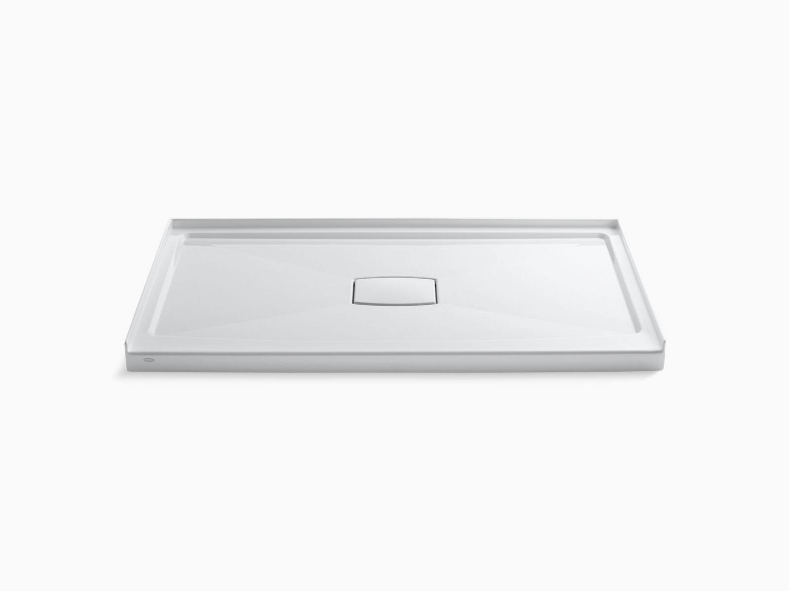 KOHLER K-9479-0 Archer 60 In. x 36 In. Single Threshold Center Drain Shower Base with Removable Cover, White