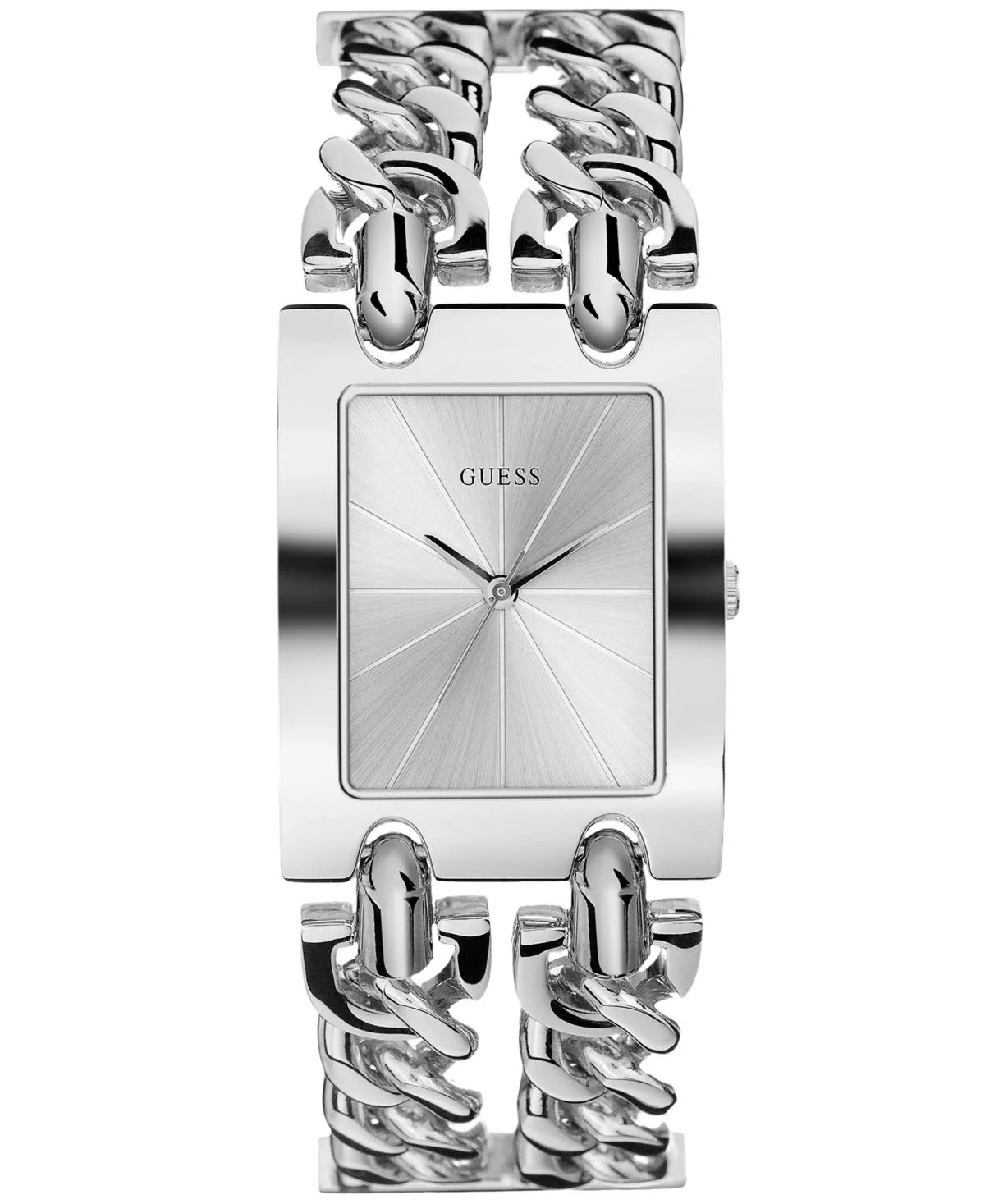 Guess U1117L1 Silver-Tone Stainless Steel Double Chain 28mm Women&s Watch*