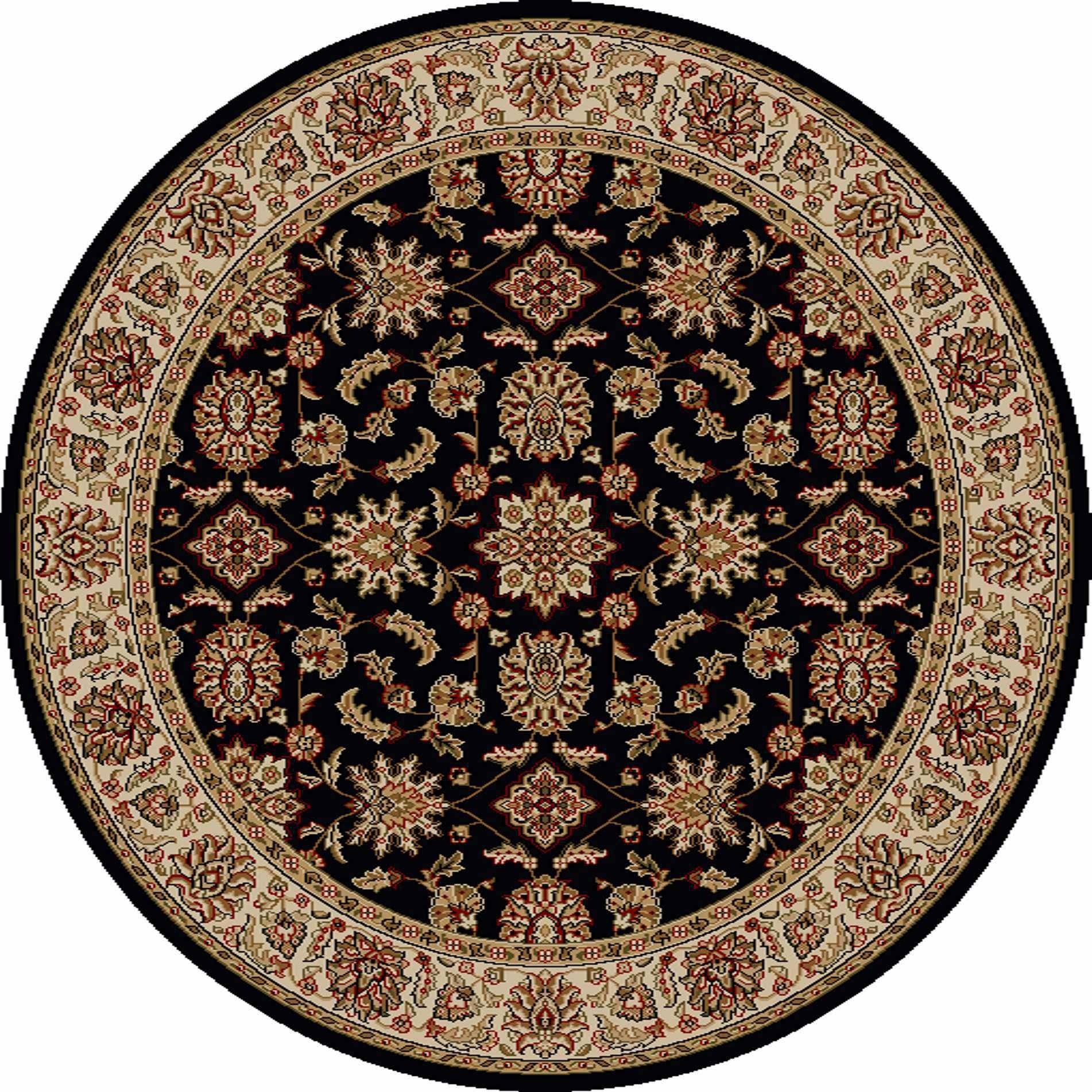 Radici USA Como 1592 Black 8& Round Area Rug