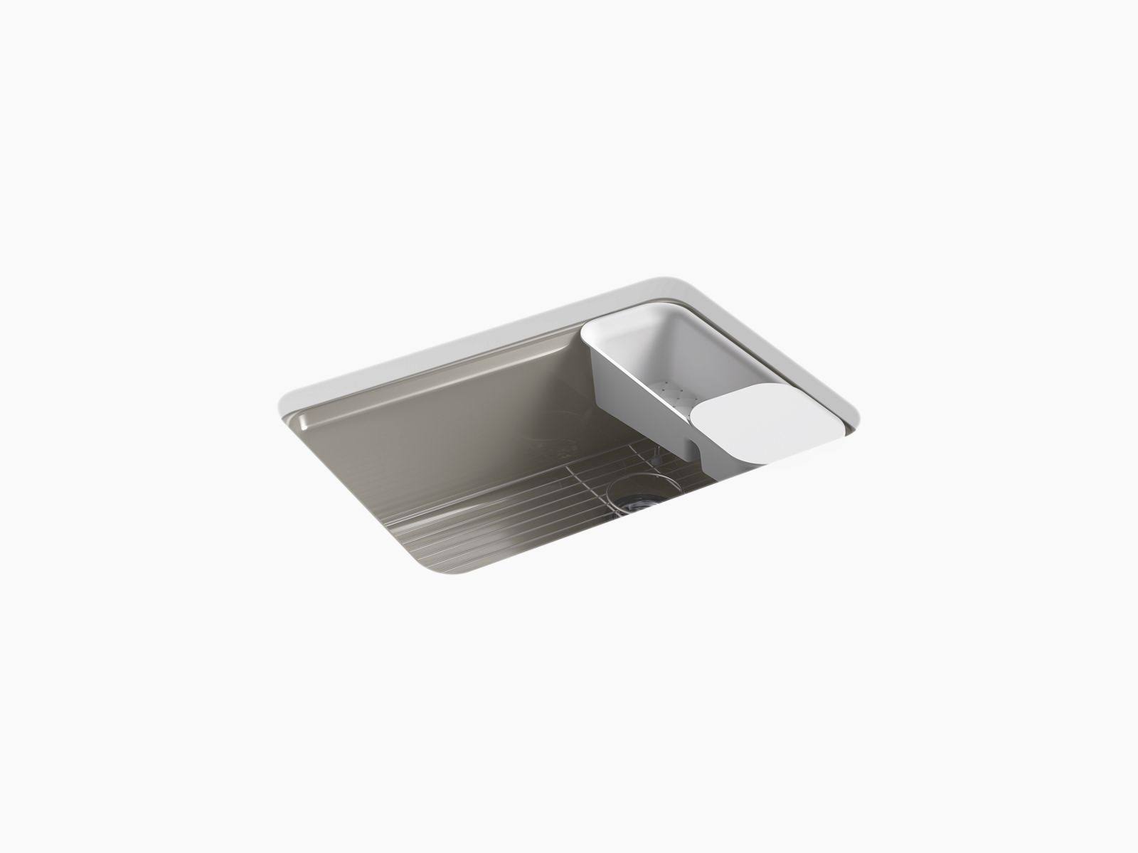 Kohler K-8668-5UA2-K4 Riverby 27x22 L x 22x22 W Undermount Single Bowl Kitchen Sink Finish: Cashmere