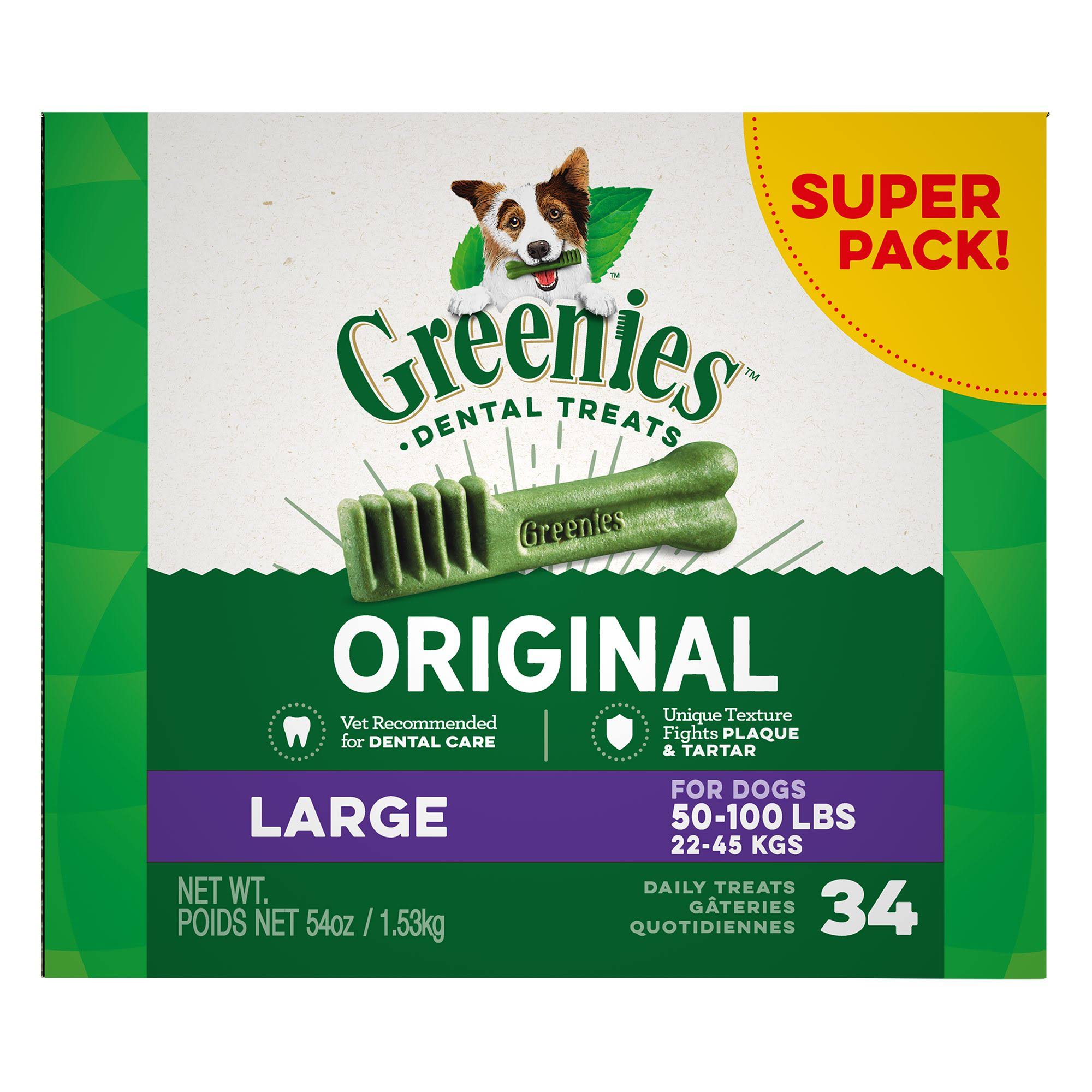Greenies Dental Dog Treats, L - 54 oz