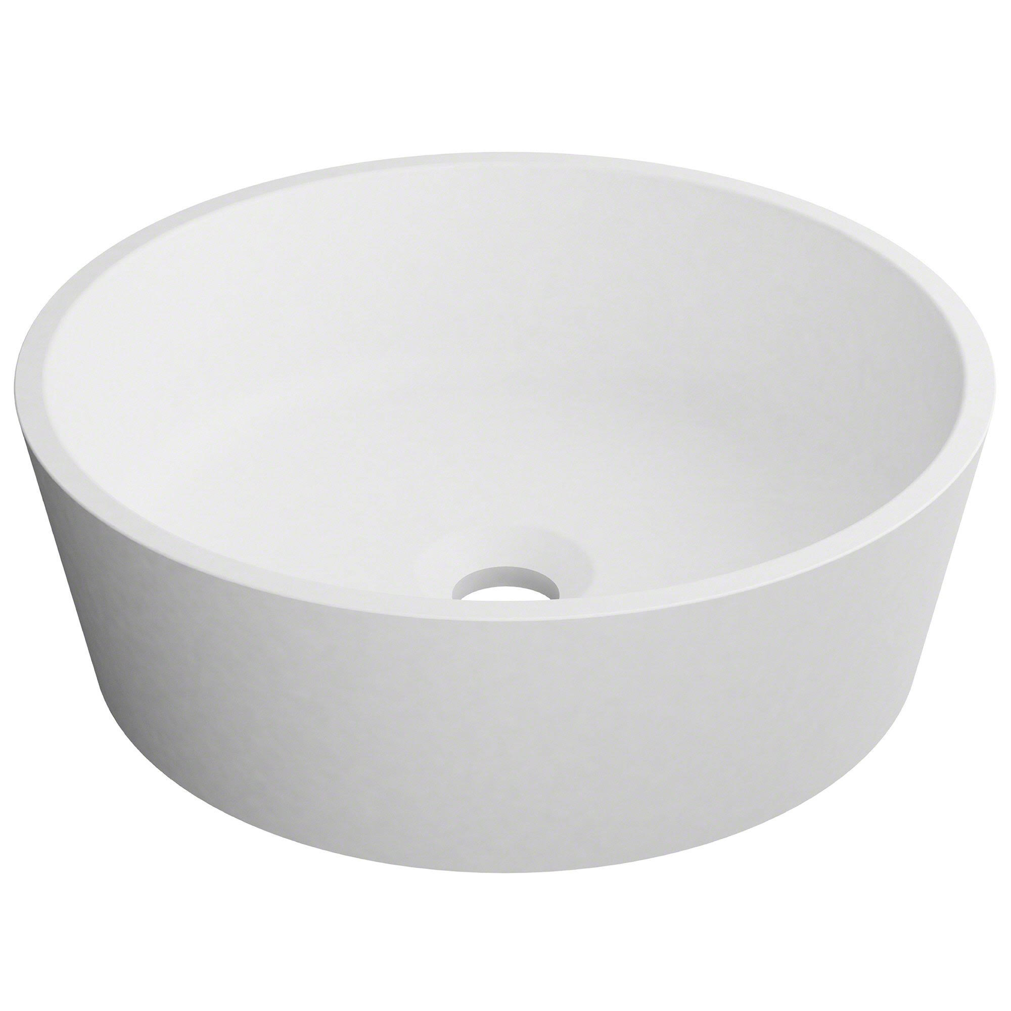 Kraus KSV-1MW Natura White Round Vessel Composite Bathroom Sink