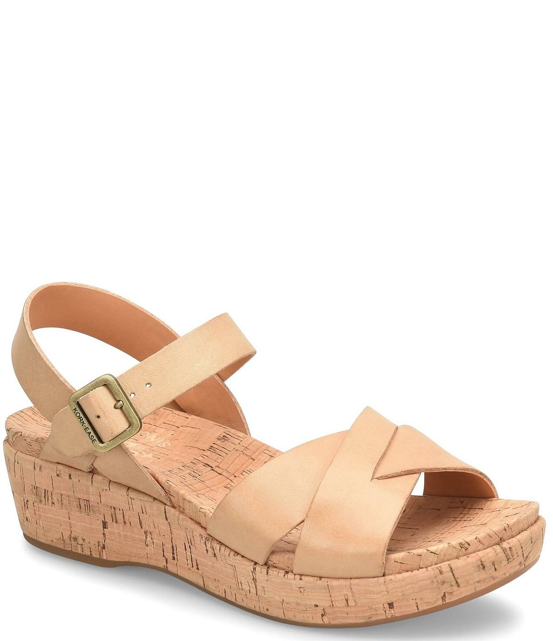 Kork-Ease Myrna 2.0 Leather Cork Platform Wedge Sandals - 8M