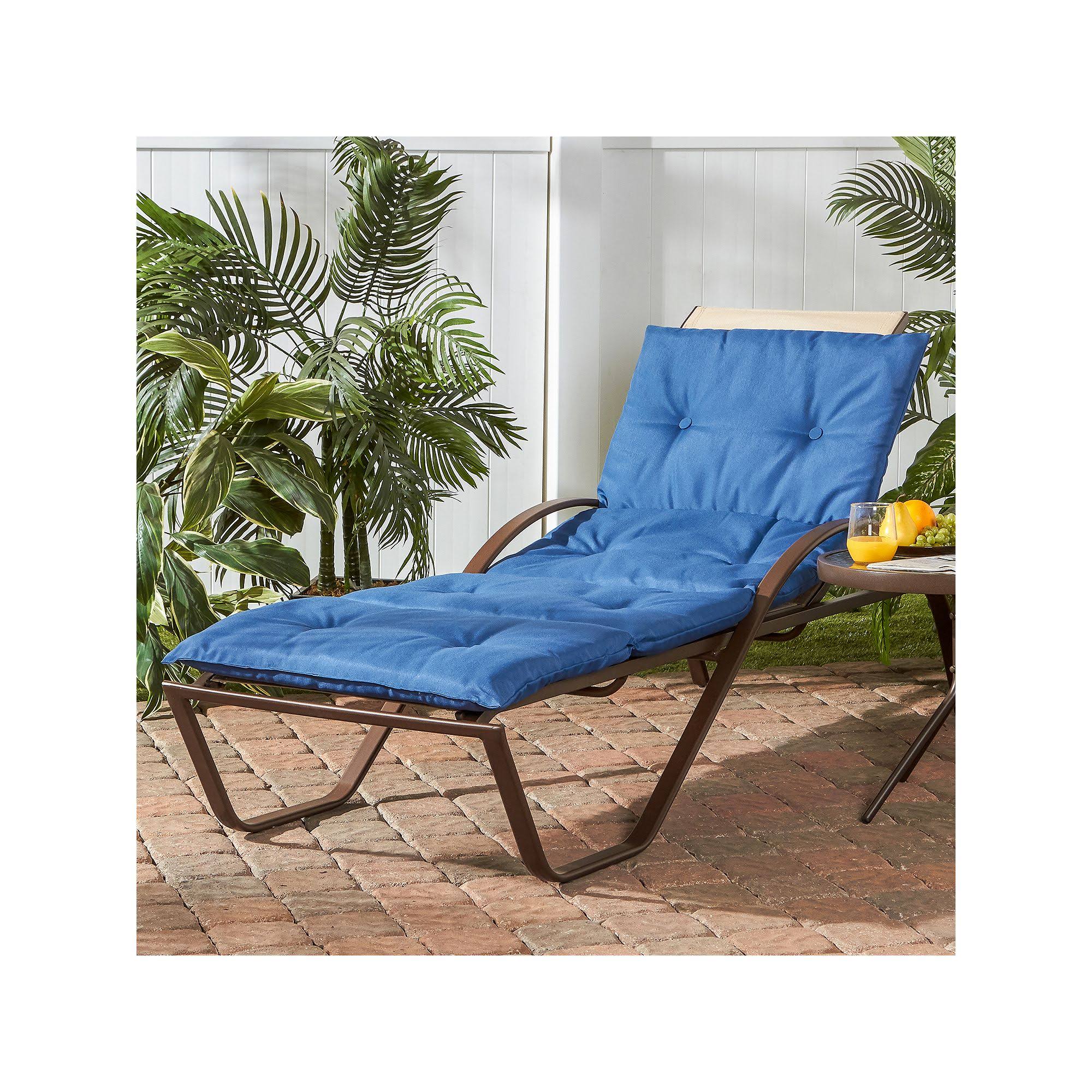 Greendale Home Fashions Outdoor Chaise Lounge Pad - Marine Blue