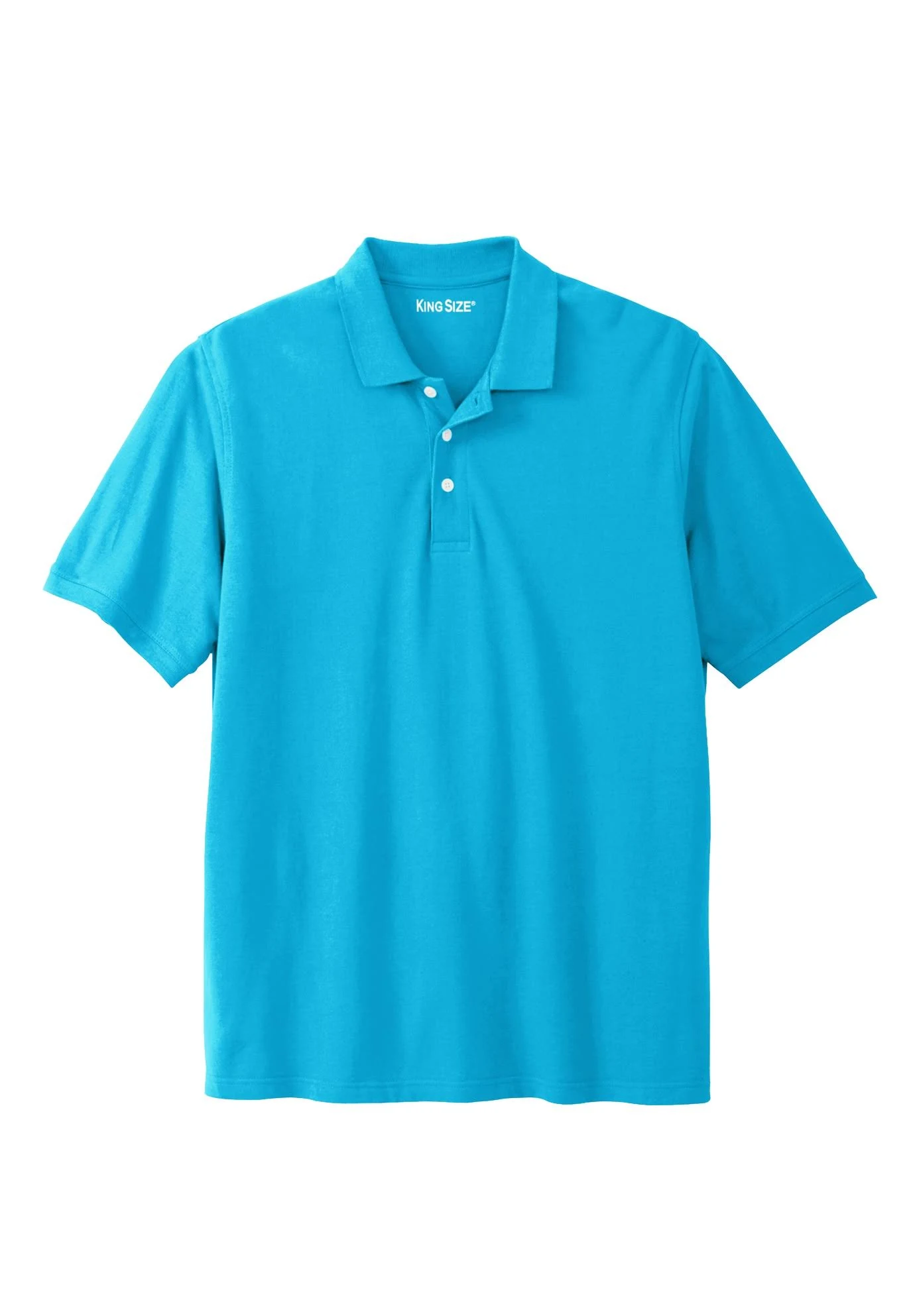 Men&s Big u0026 Tall Pique Polo Shirt by KingSize in Electric Turquoise (Size 4XL)