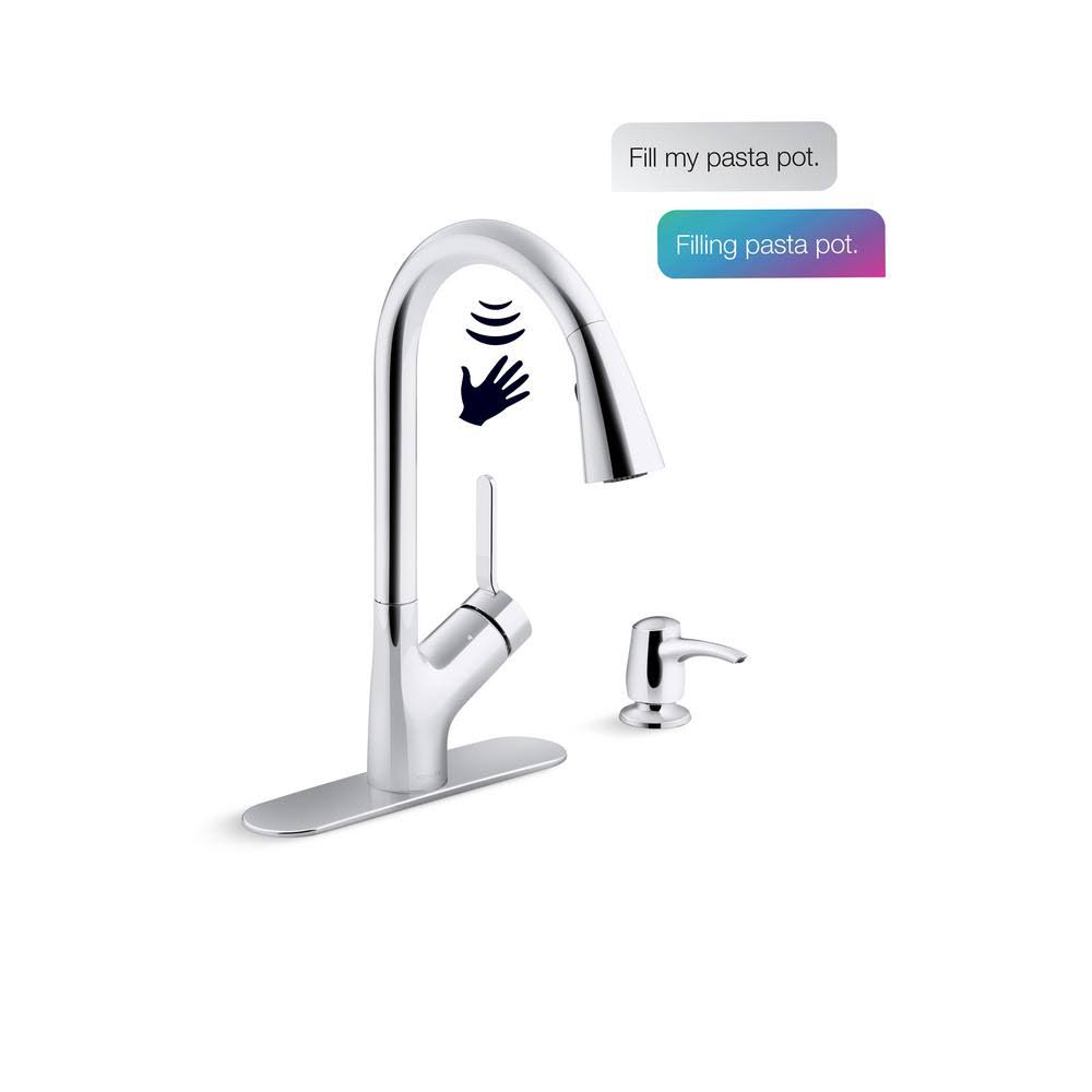 Kohler R22899-SD-CP Setra Kitchen Faucet with Kohler Konnect and Voice-activated Technology - Polished Chrome