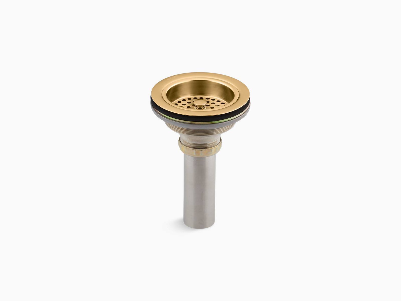 Kohler Brushed Modern Brass Sink Drain and STRAINER with Tailpiece