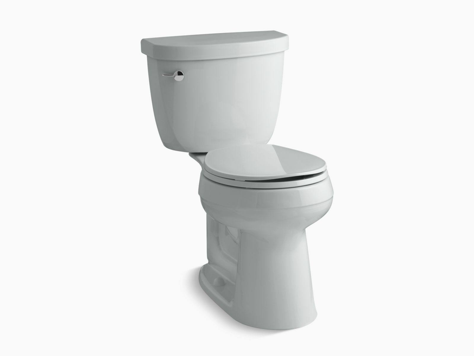 Kohler K-3888-95 Ice Grey Cimarron 1.6 GPF Two Piece Round Front Comfort Height Toilet with Left Hand Trip Lever