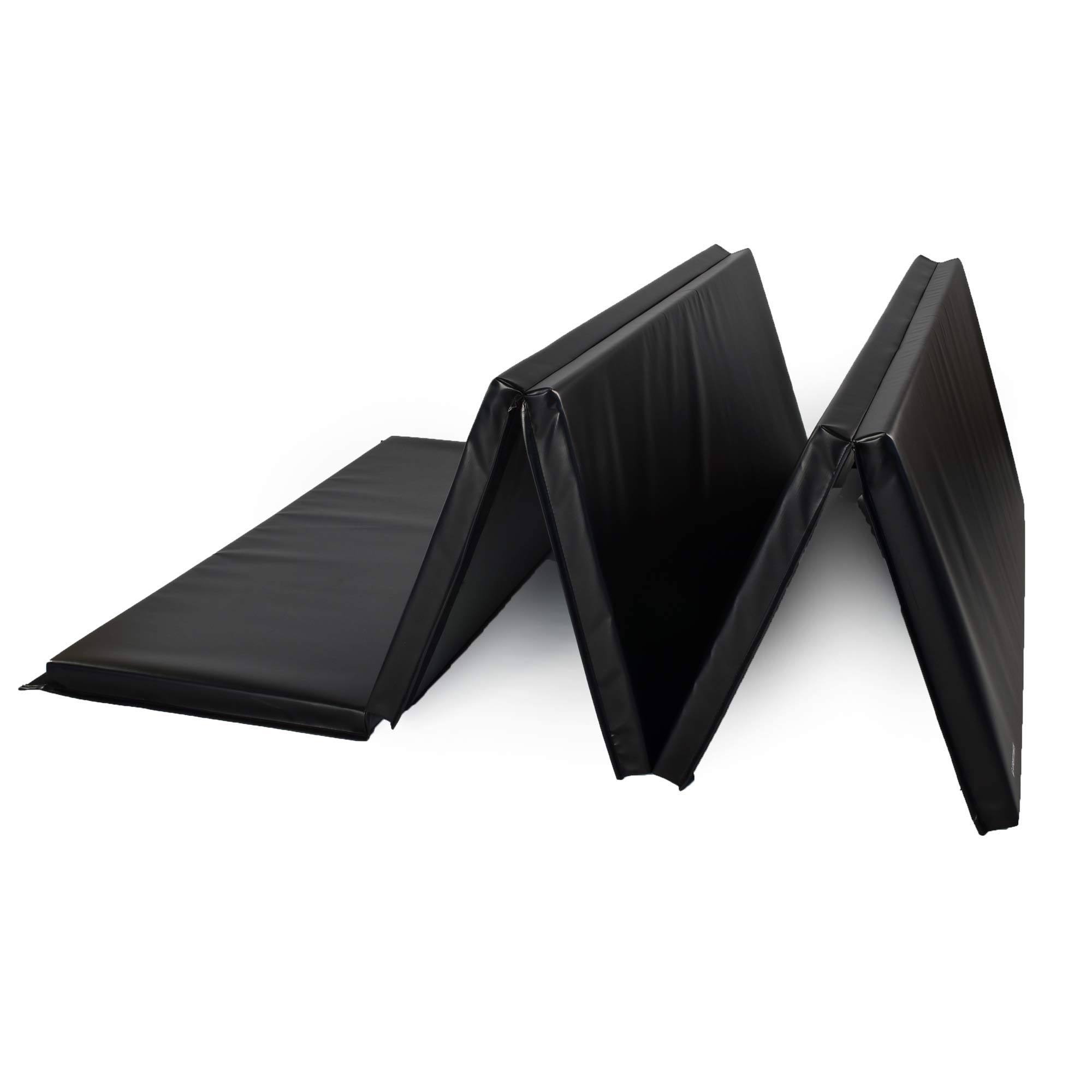Greatmats Folding Mats for Gymnastics, Cheerleading, Tumbling, Home Exercise, Home Wrestling, Martial Arts Mats Black 5x10 ft x