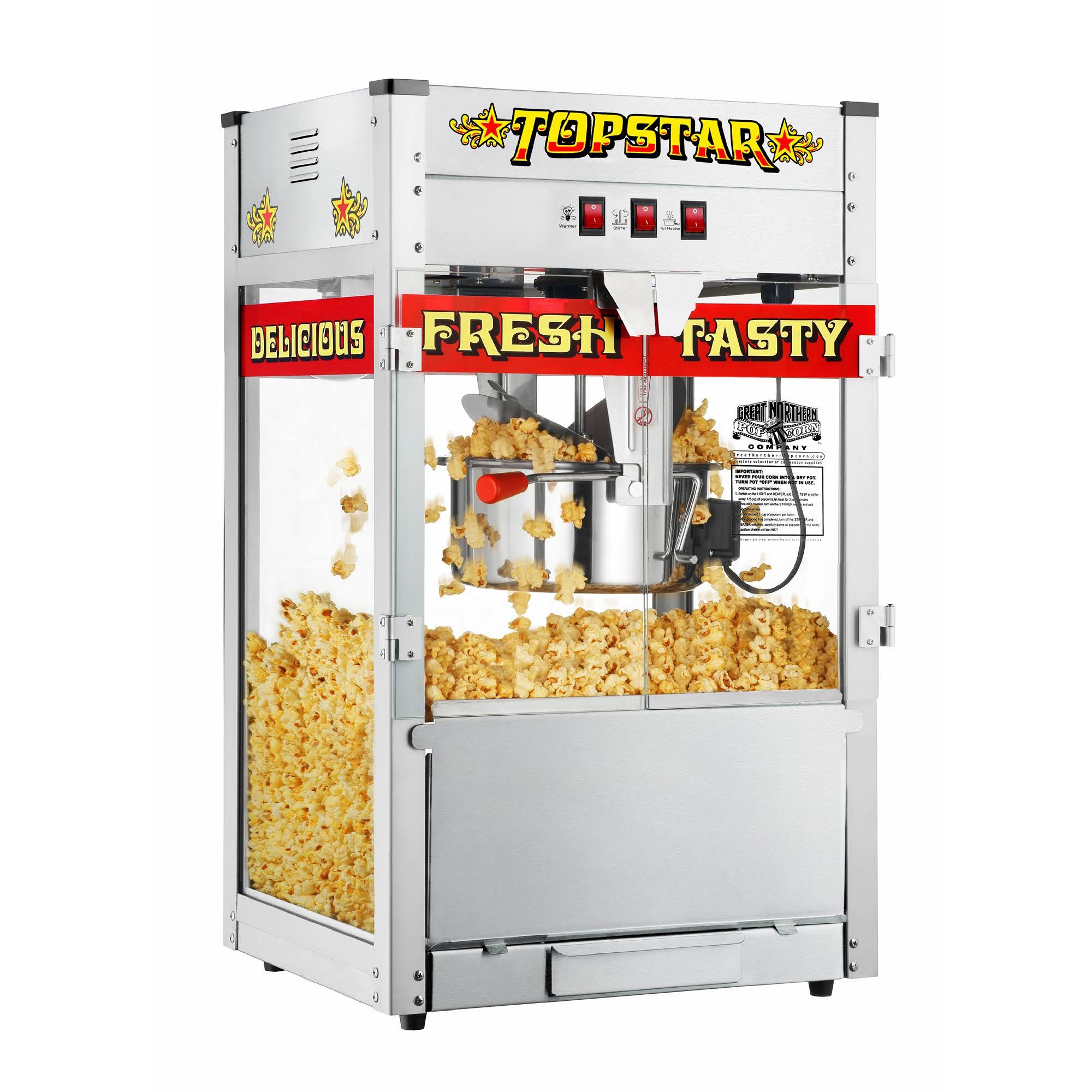 Great Northern Topstar Commercial Quality Bar Style Popcorn Popper Machine - 12oz 6208