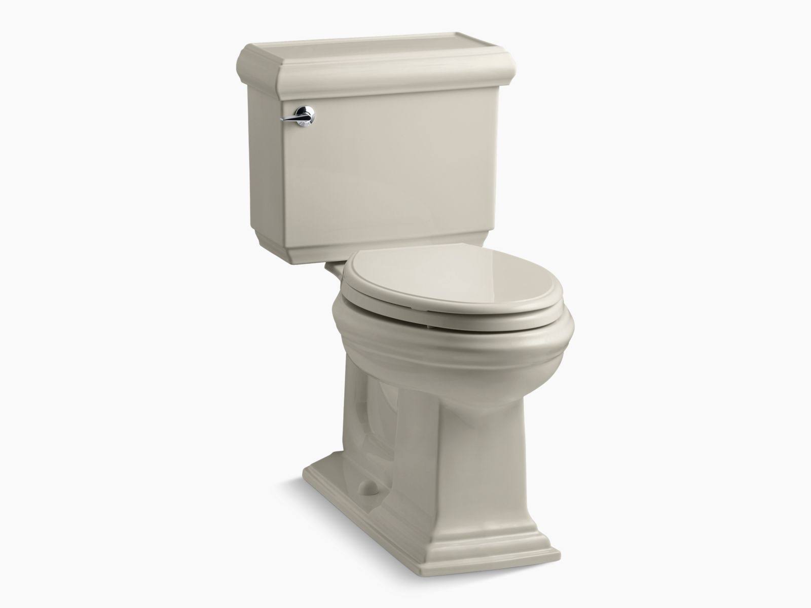 Kohler K-3816-G9 Memoirs Comfort Height Two-Piece Elongated 1.28 GPF Toilet with Classic Design, Sandbar