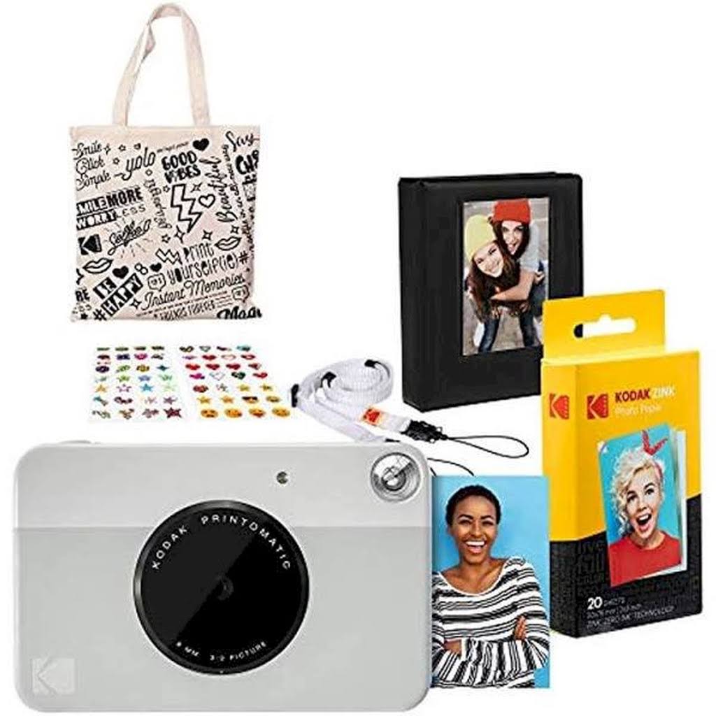 Kodak Printomatic Instant Print Camera (Grey) Gift Bundle
