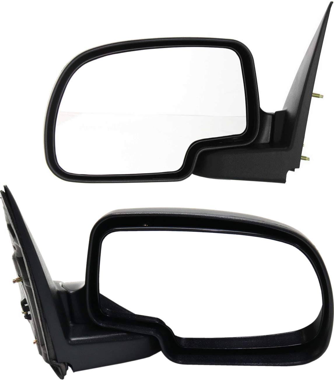 Kool Vue SET-GM59R Mirror Set of 2 Corner Mount Type Passenger u0026 Driver Side RH LH Plastic Black Manual Folding