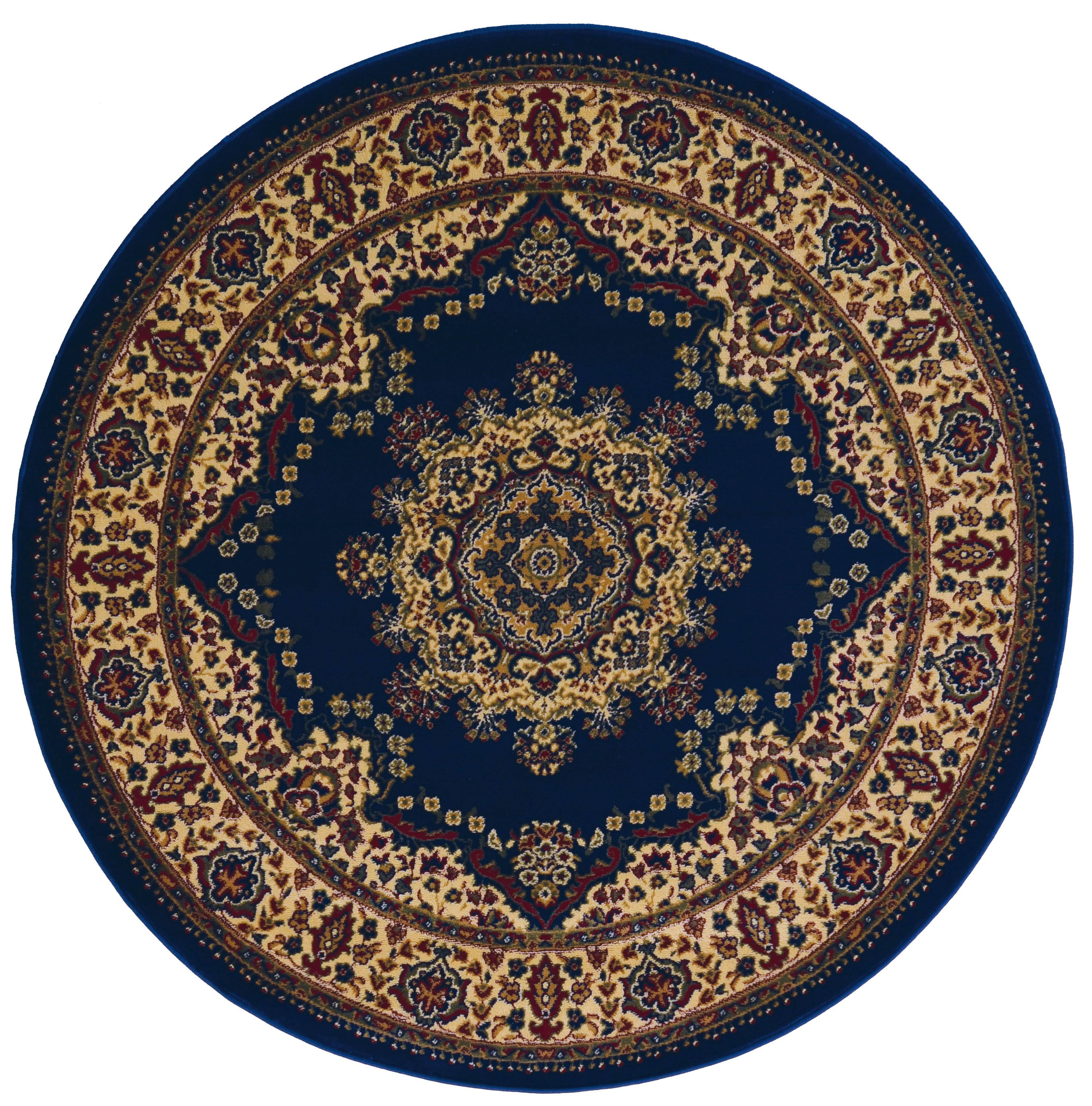 Radici 1191 Castello Area Rug, 5&3 Round, Blue