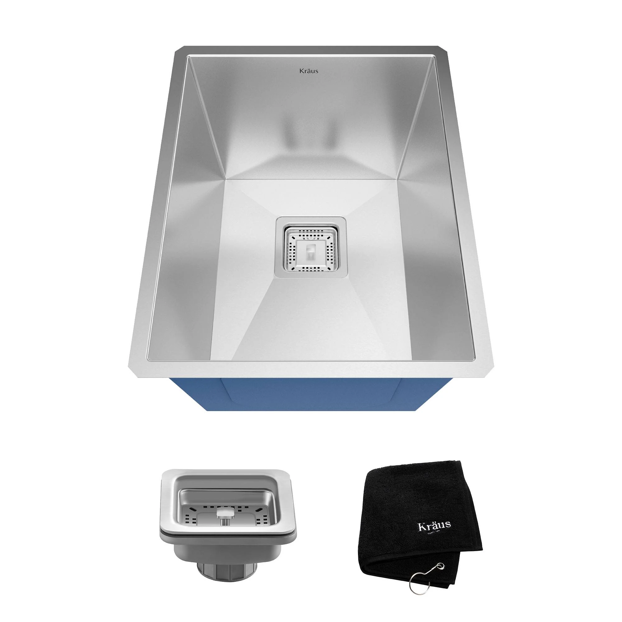 Kraus Pax Zero-Radius 14.5-inch 18 Gauge Undermount Single Bowl Stainless Steel Kitchen Bar Sink KHU15