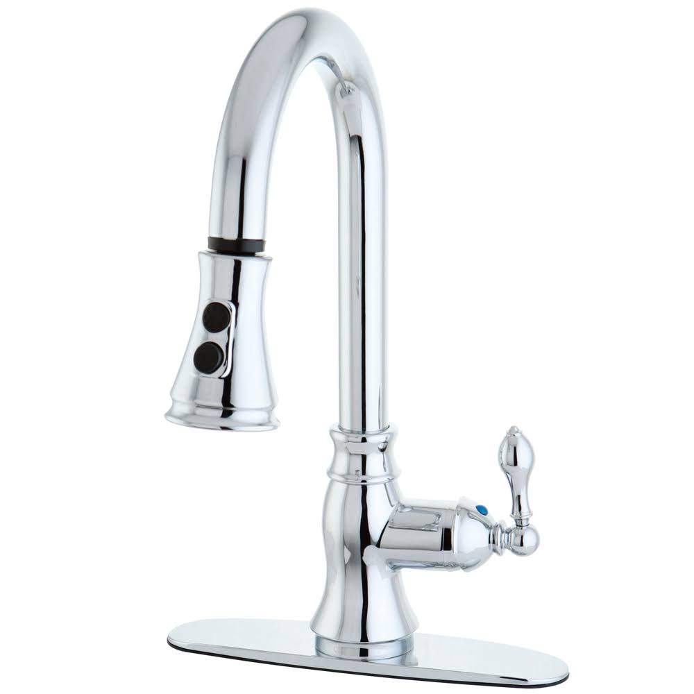 Kingston Brass GS7771ACL Gourmetier American Classic Single Handle Faucet with Pull Down Spout Chrome