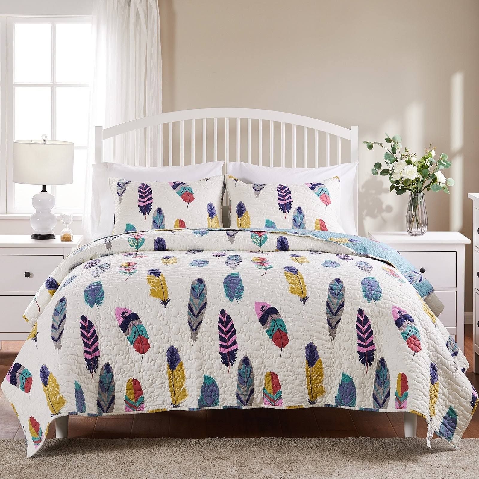 Greenland Home Fashions Dream Catcher Teal 3-Piece Quilt Set - 2 Piece - Twin