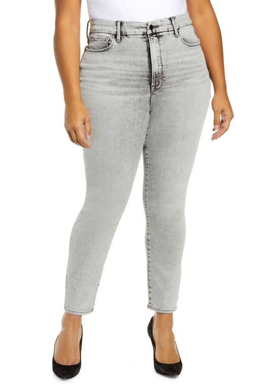 Good American Good Waist Ankle Skinny Jeans, Size 0 in Black156 at Nordstrom