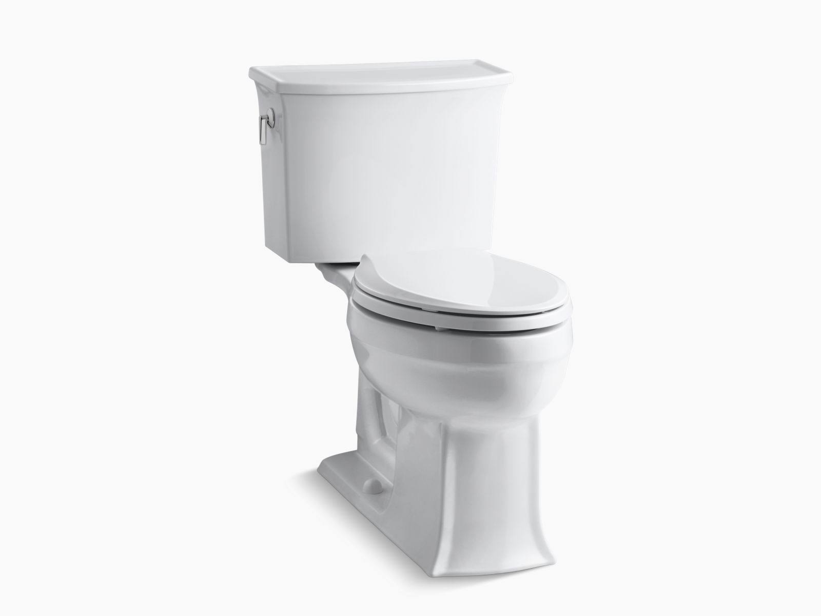 KOHLER K-3551-0 Archer Comfort Height Two-Piece Elongated 1.28 GPF Toilet with AquaPiston Flush Technology, White