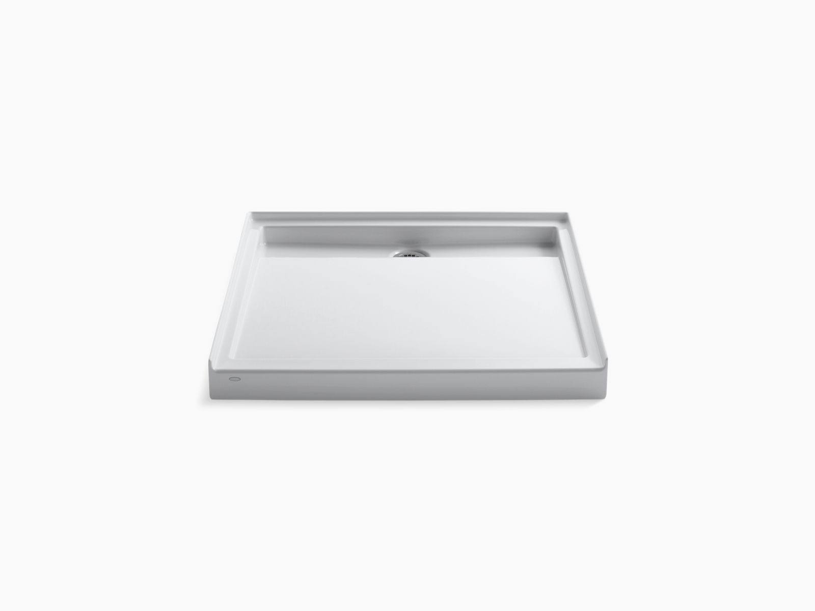 KOHLER K-9997-0 Groove 42 In. x 42 In. Single Threshold Rear Center Drain Shower Base, White