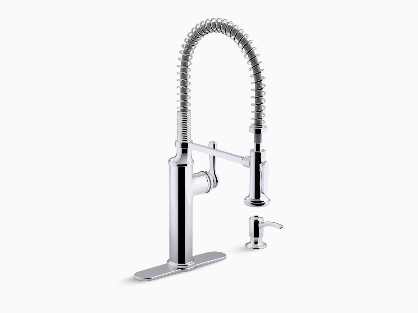Kohler R10651-SD-CP sous Pro-Style Single-Handle Pull-Down Sprayer Kitchen Faucet in Chrome