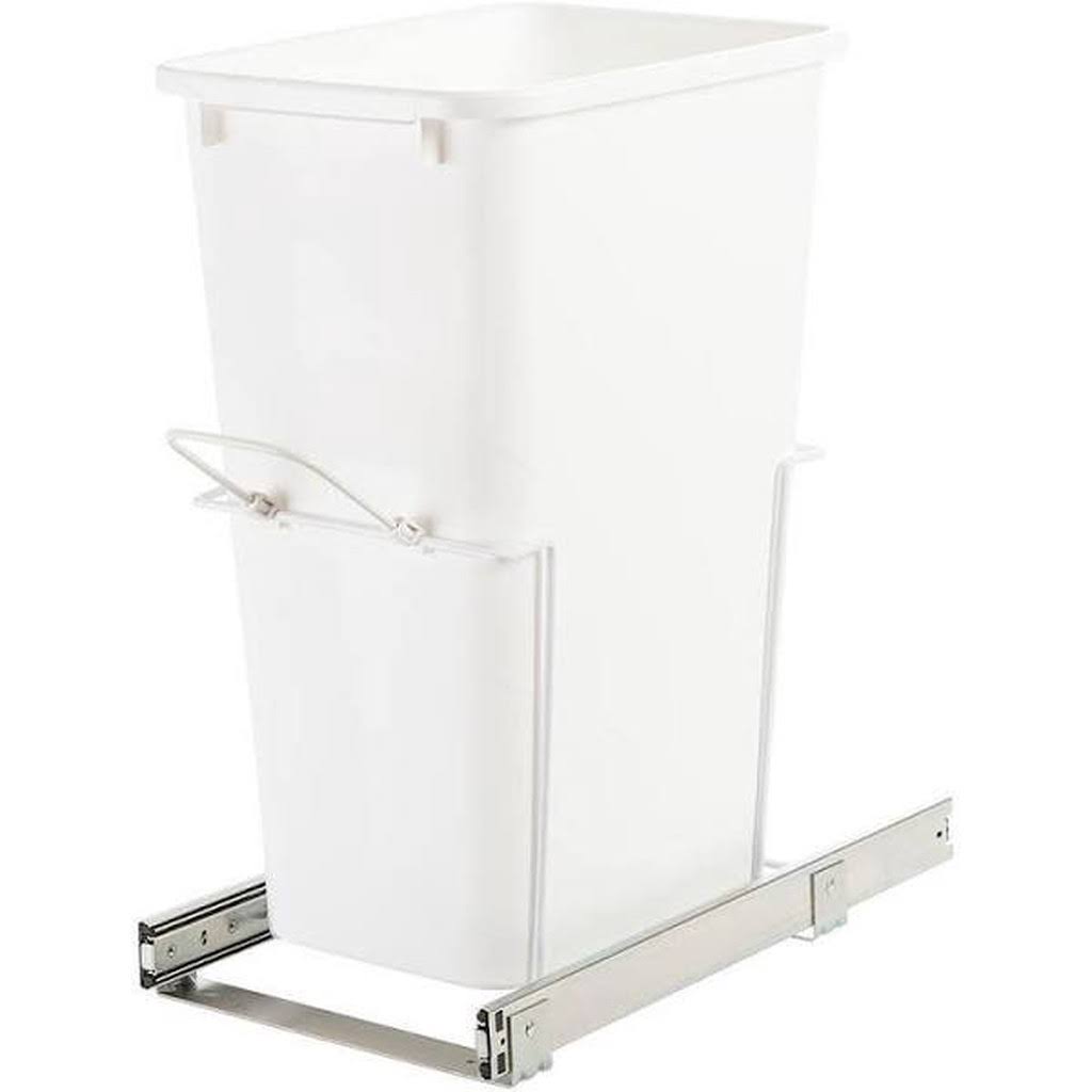 Knape u0026 Vogt SBM12-1-50WH In-Cabinet Bottom Mount Pull Out Trash Can